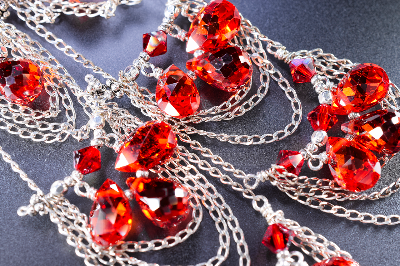 Scarlet Swarovski Chandelier earrings