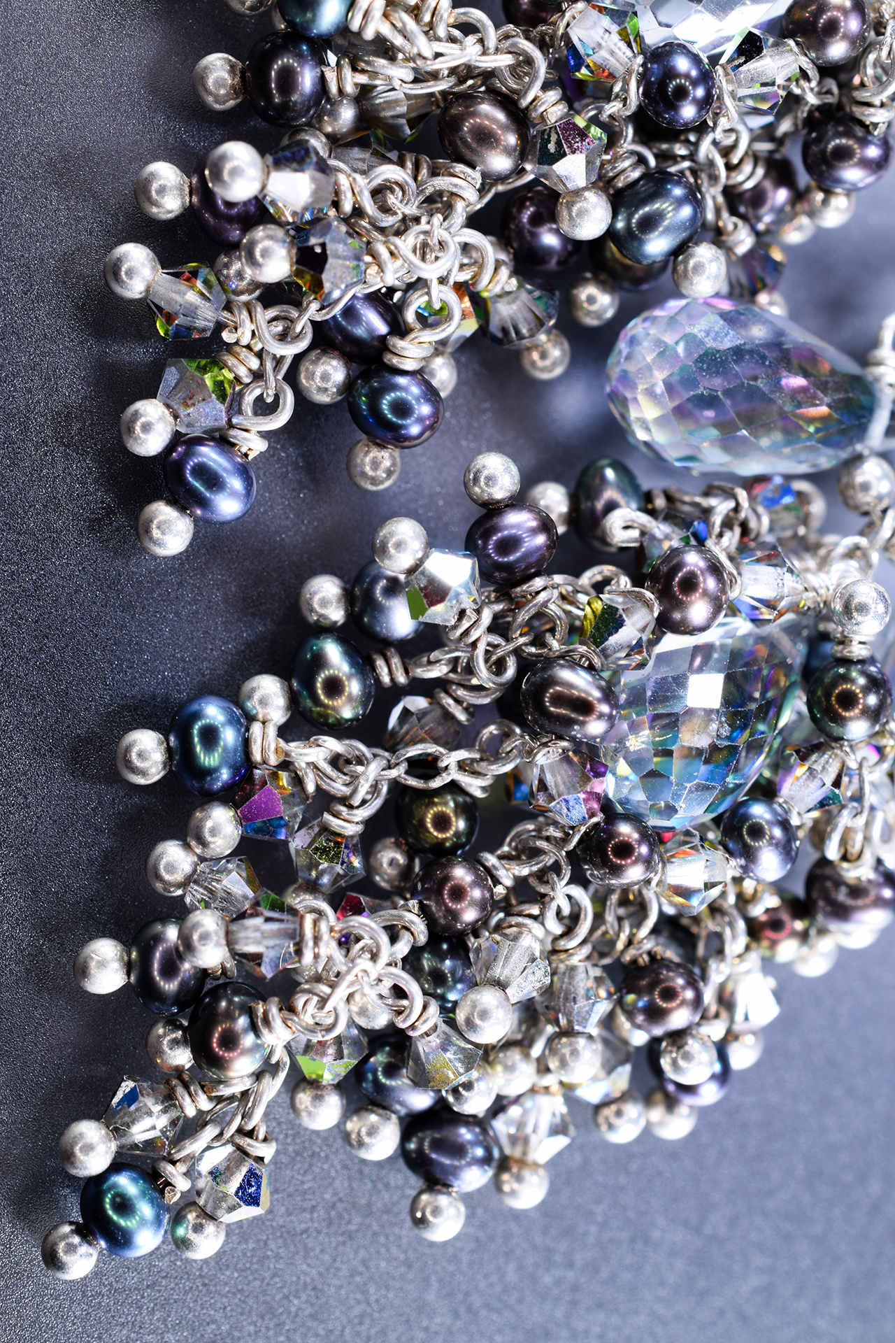 swarovski crystal and pearl chandelier earrings