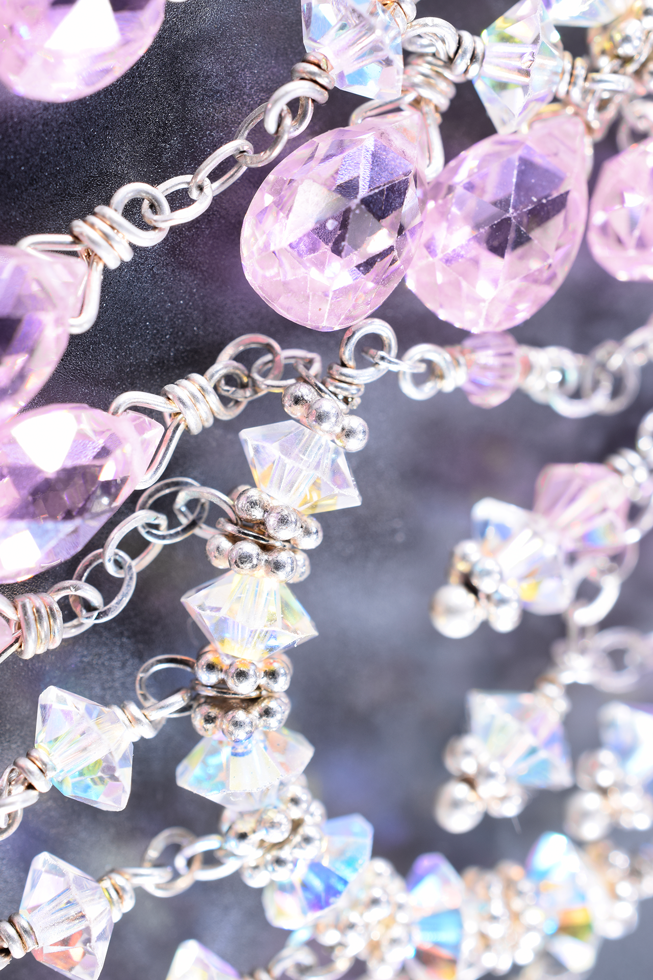 Pink Swarovski Crystal Chandelier Earrings