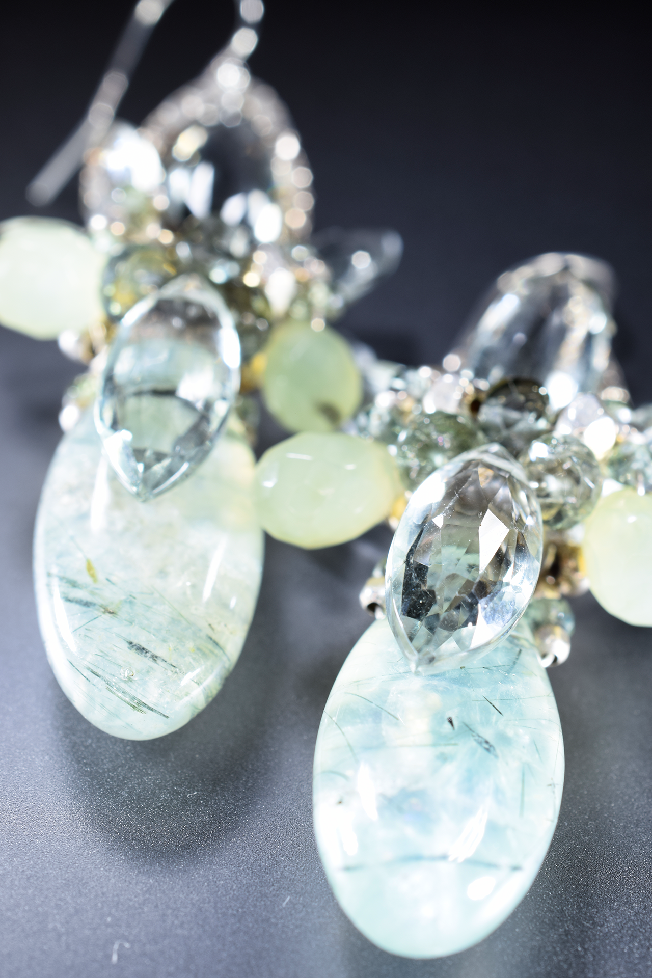 Green Amethyst Drop Earrings
