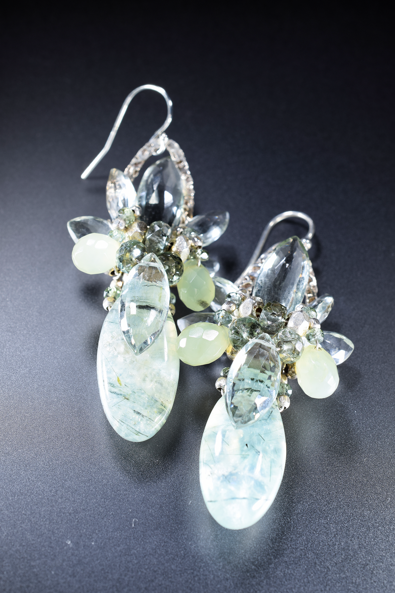 Green Amethyst Drop Earrings