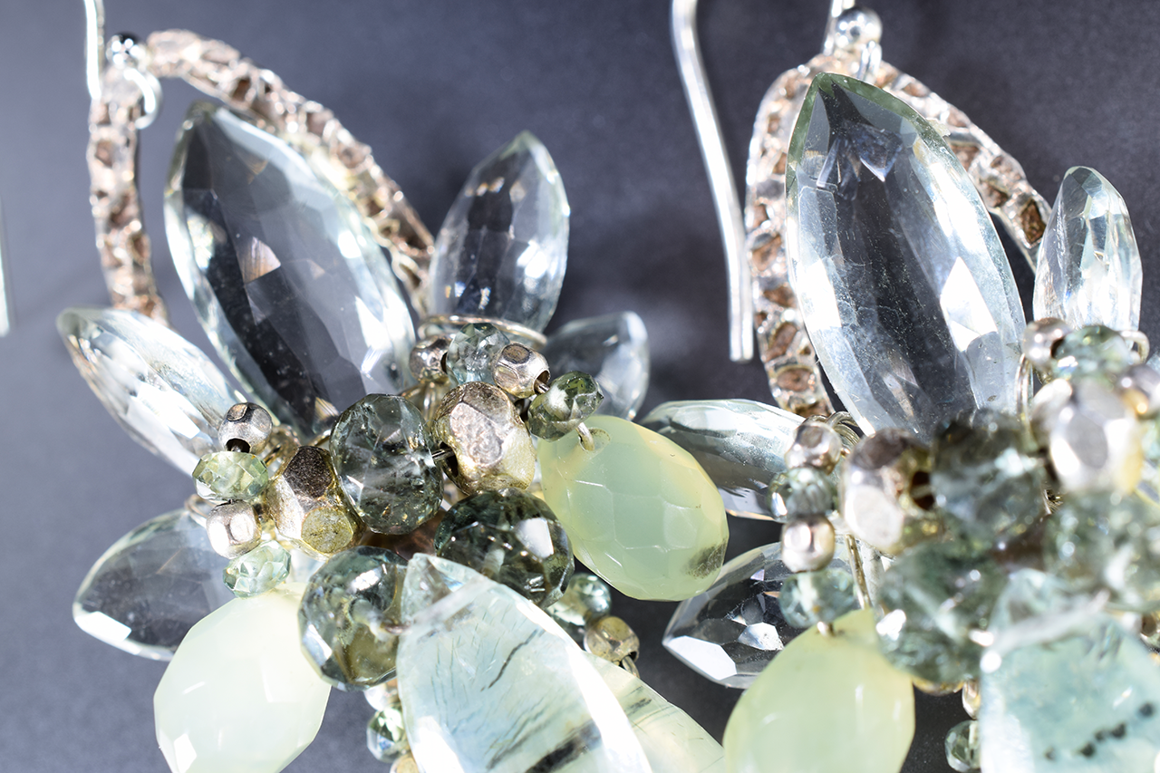 Green Amethyst Drop Earrings