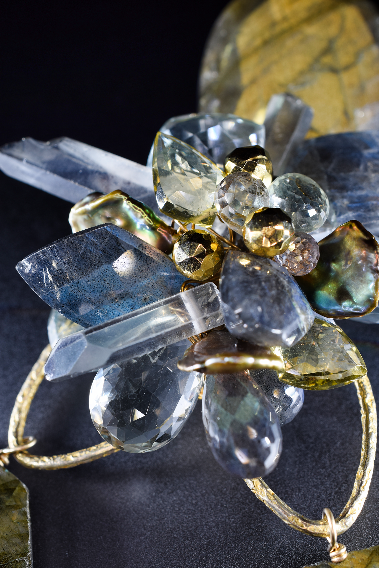 Labradorite and Gemstone Statement Necklace
