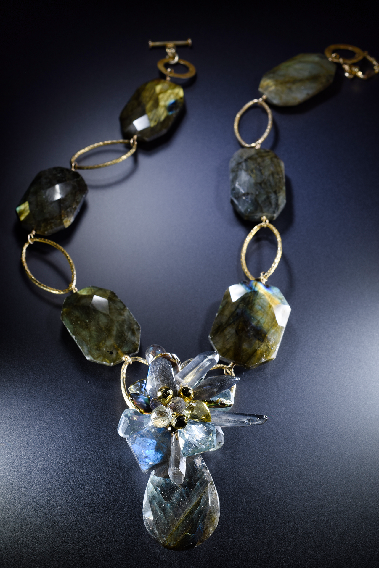 Labradorite and Gemstone Statement Necklace