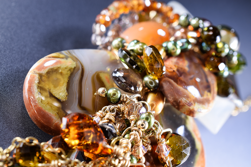Dinosaur Agate and Tundra Sapphire Necklace — ANDREA LI