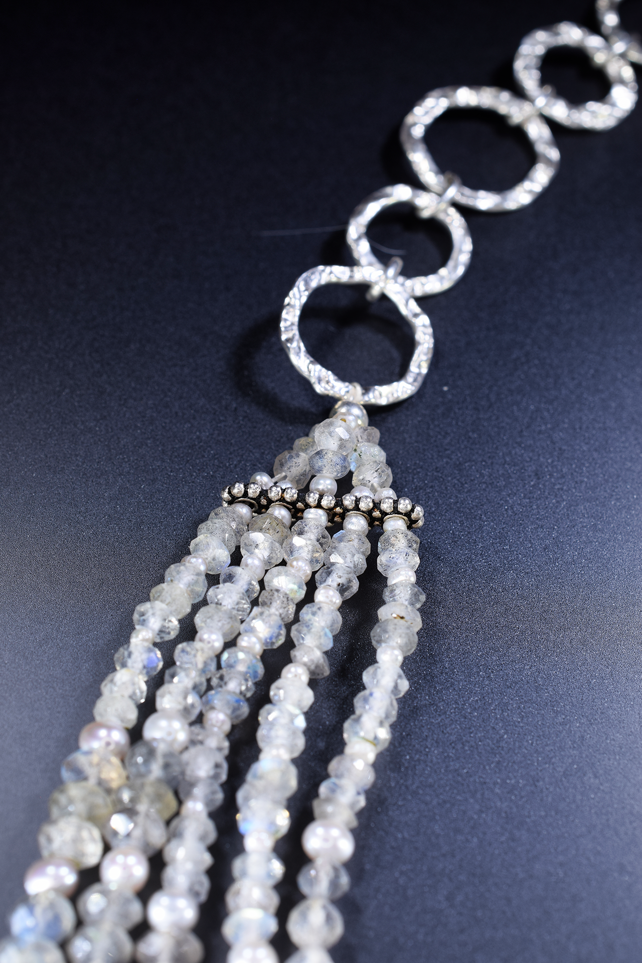 Druzy Agate and Multi-Strand Necklace