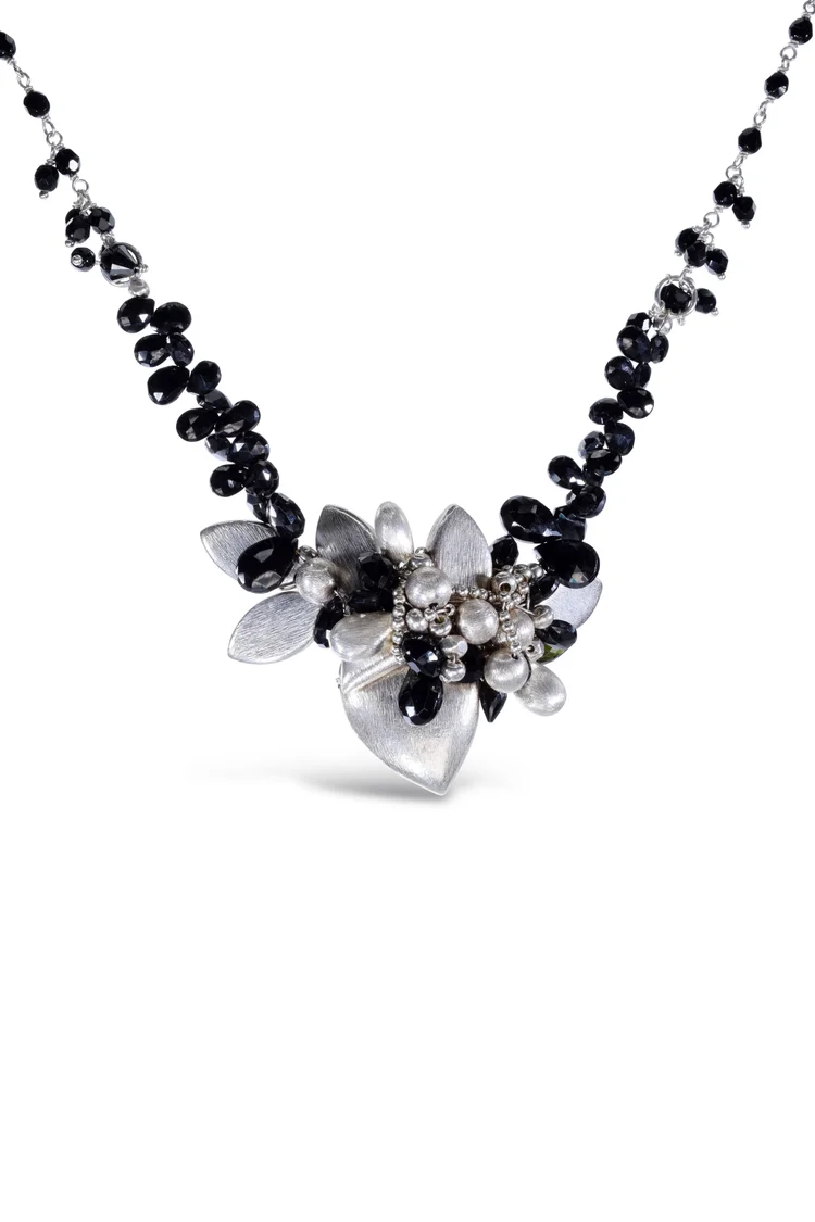 Black  Spinel and Sterling Silver Necklace, by Andrea Li