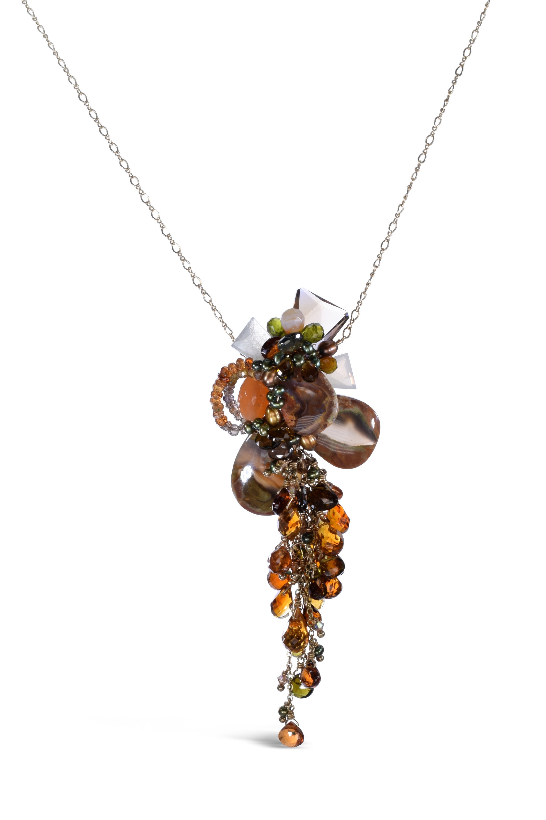 Dinosaur Agate and Tundra Sapphire Necklace