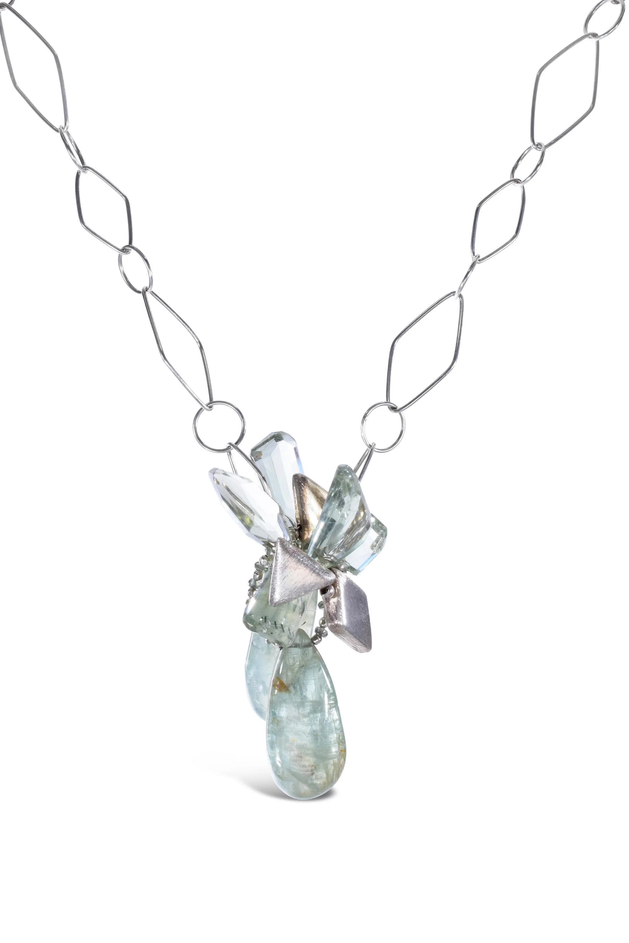 Green Amethyst Geometric Necklace