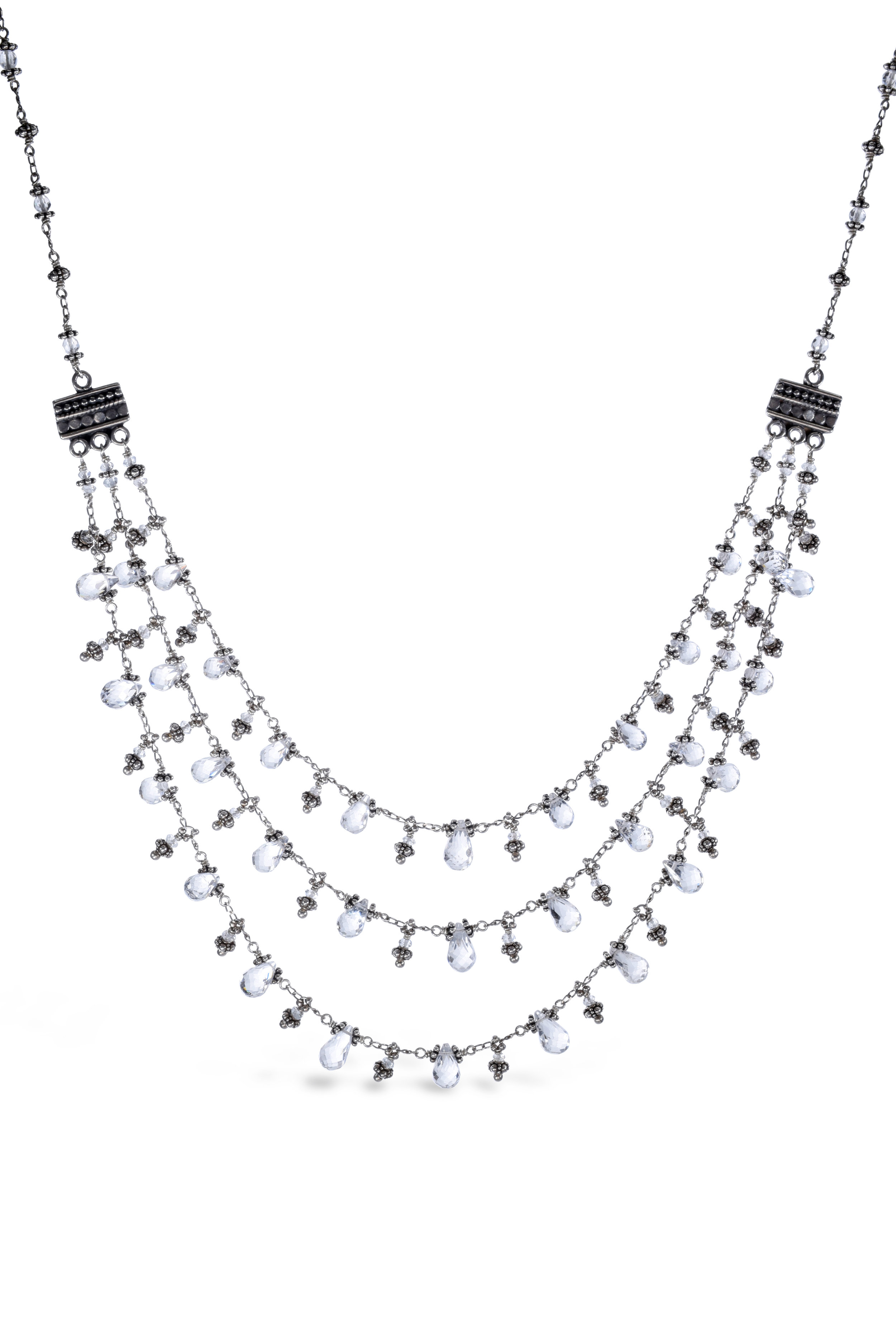 White Topaz Multi-Strand Necklace
