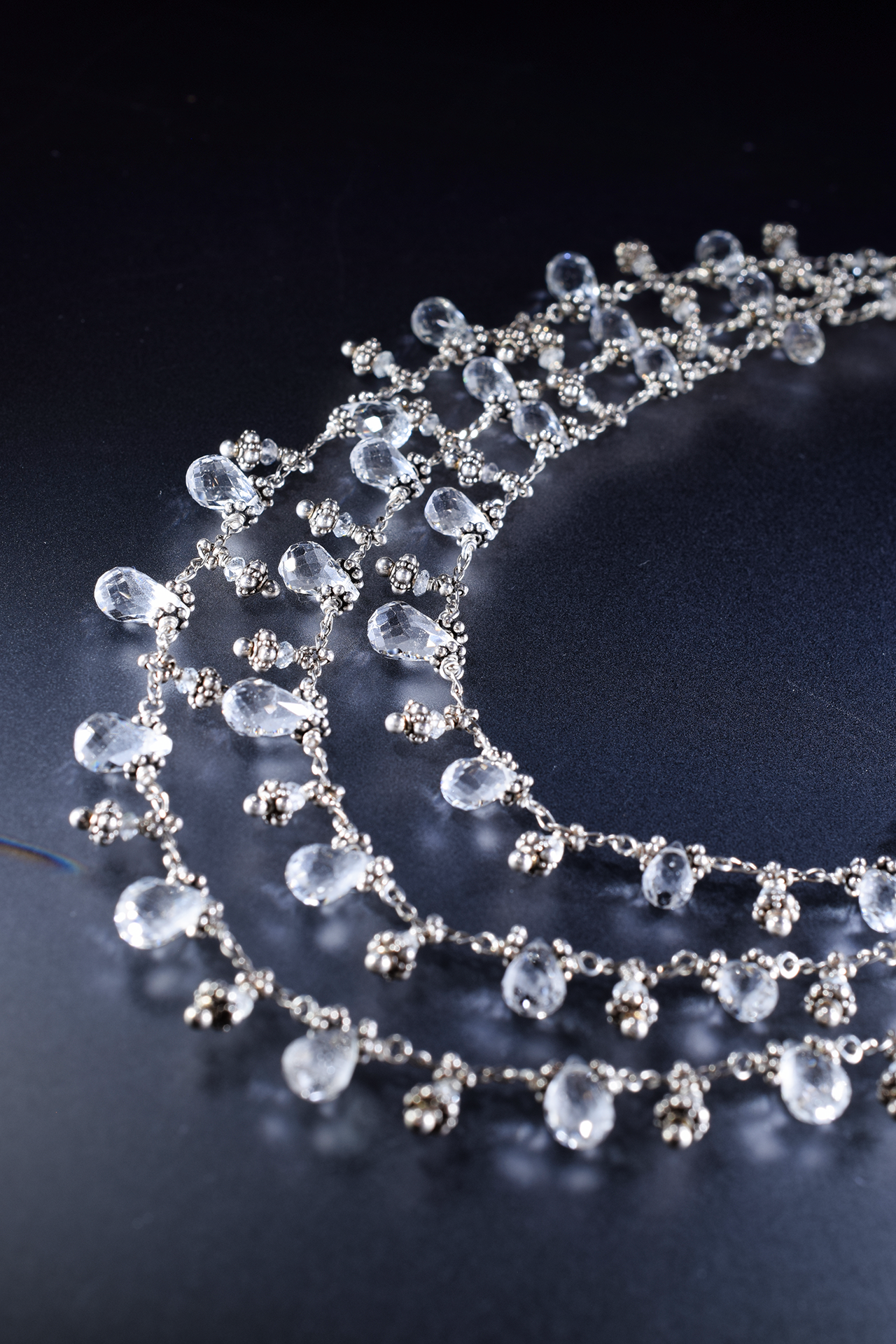 White Topaz Multi-Strand Necklace