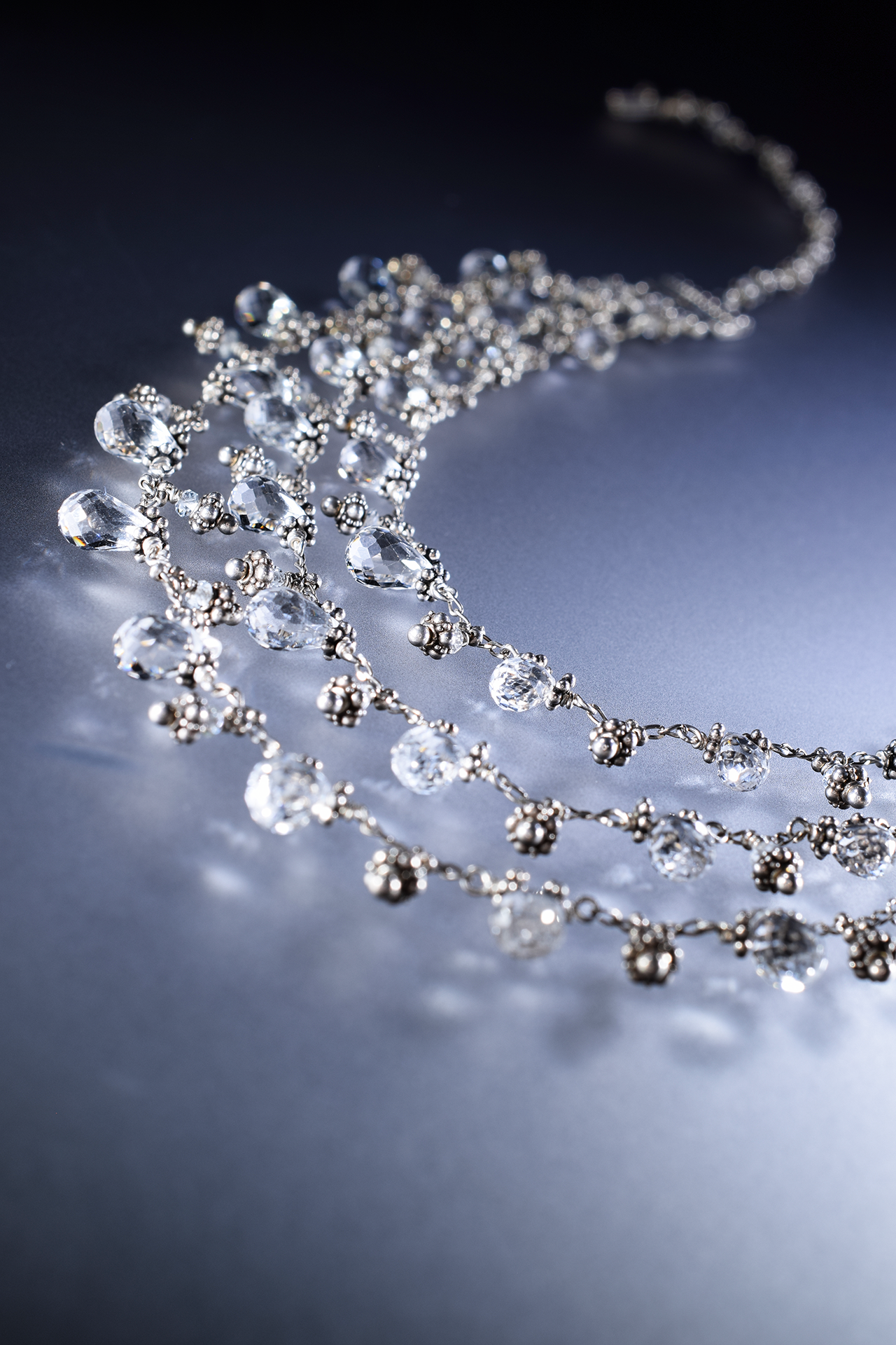 White Topaz Multi-Strand Necklace