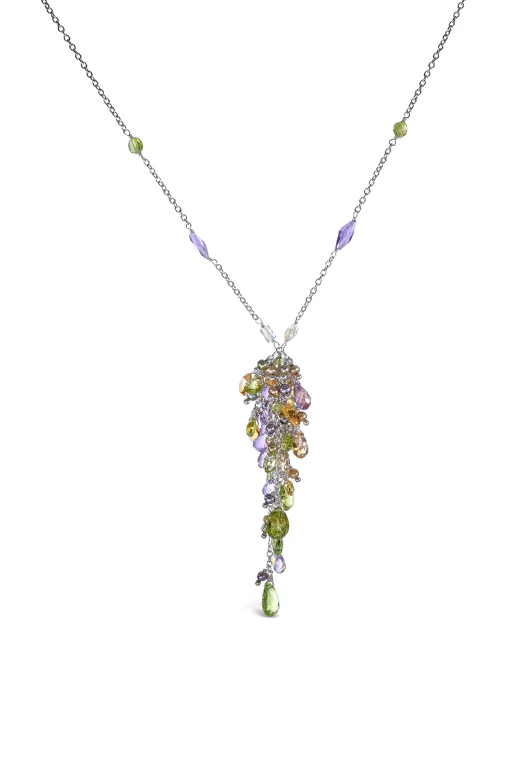 Peridot and Citrine Gemstone Necklace, by Andrea Li