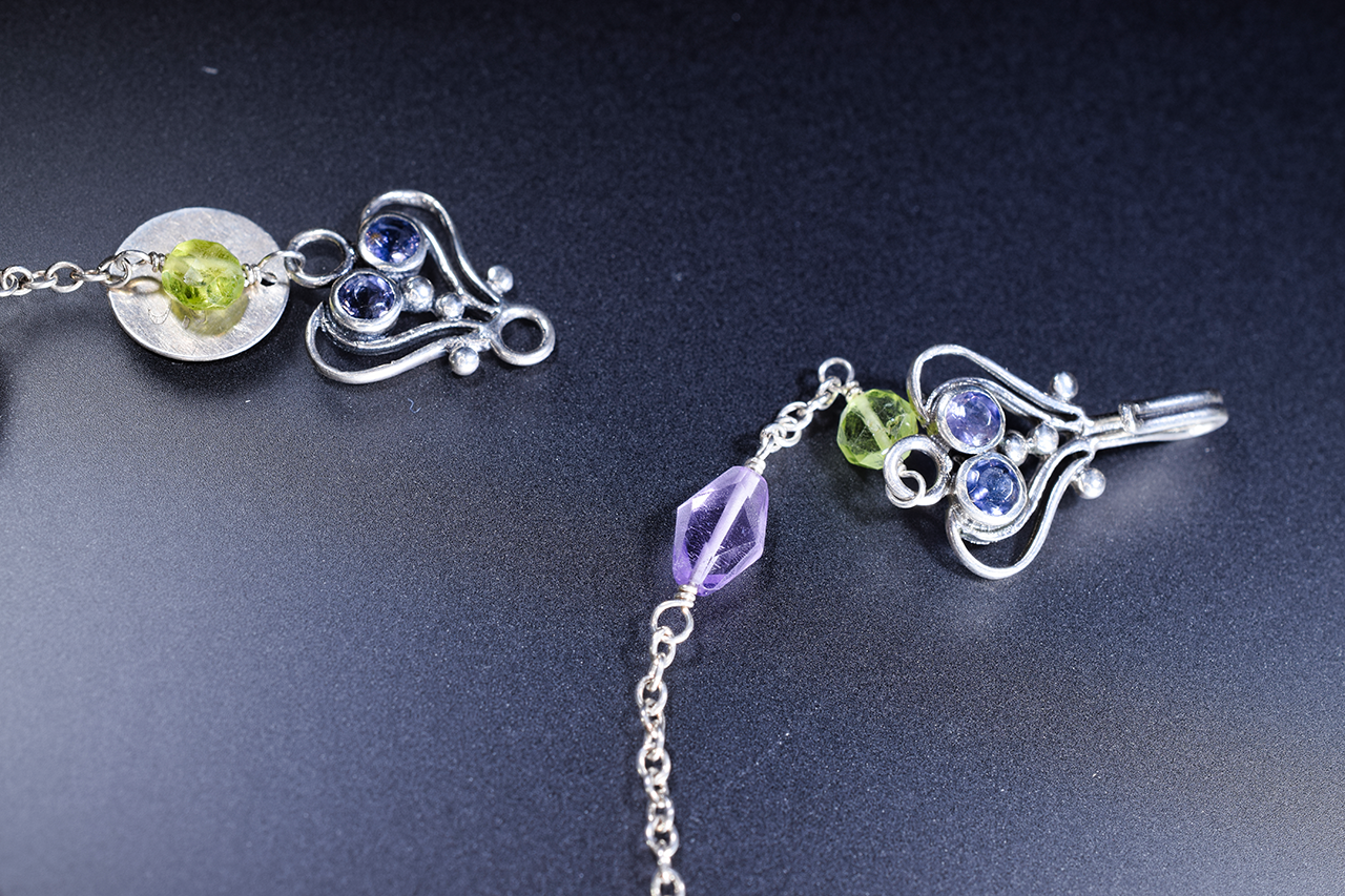 Peridot and Citrine Gemstone Necklace