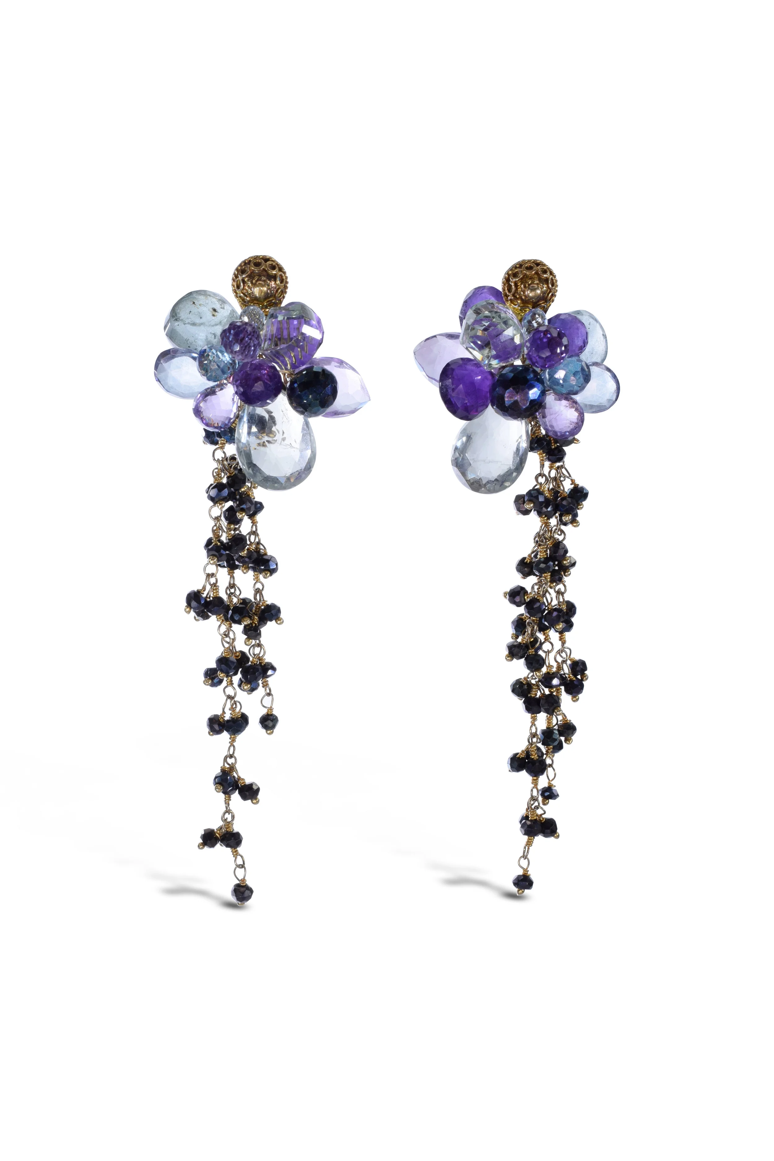 Multi-Drop Gemstone Statement Earrings