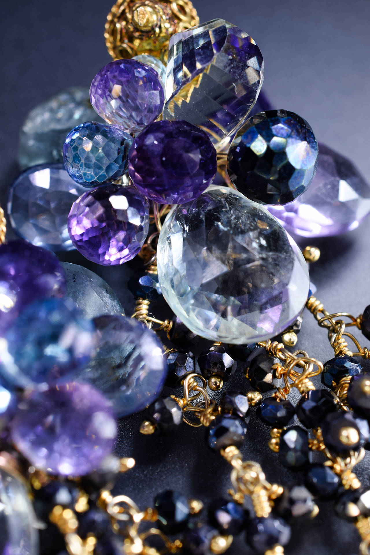 Multi-Drop Gemstone Statement Earrings