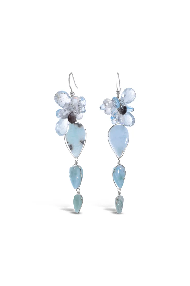 Larimer and Gemstone Earrings, by Andrea Li