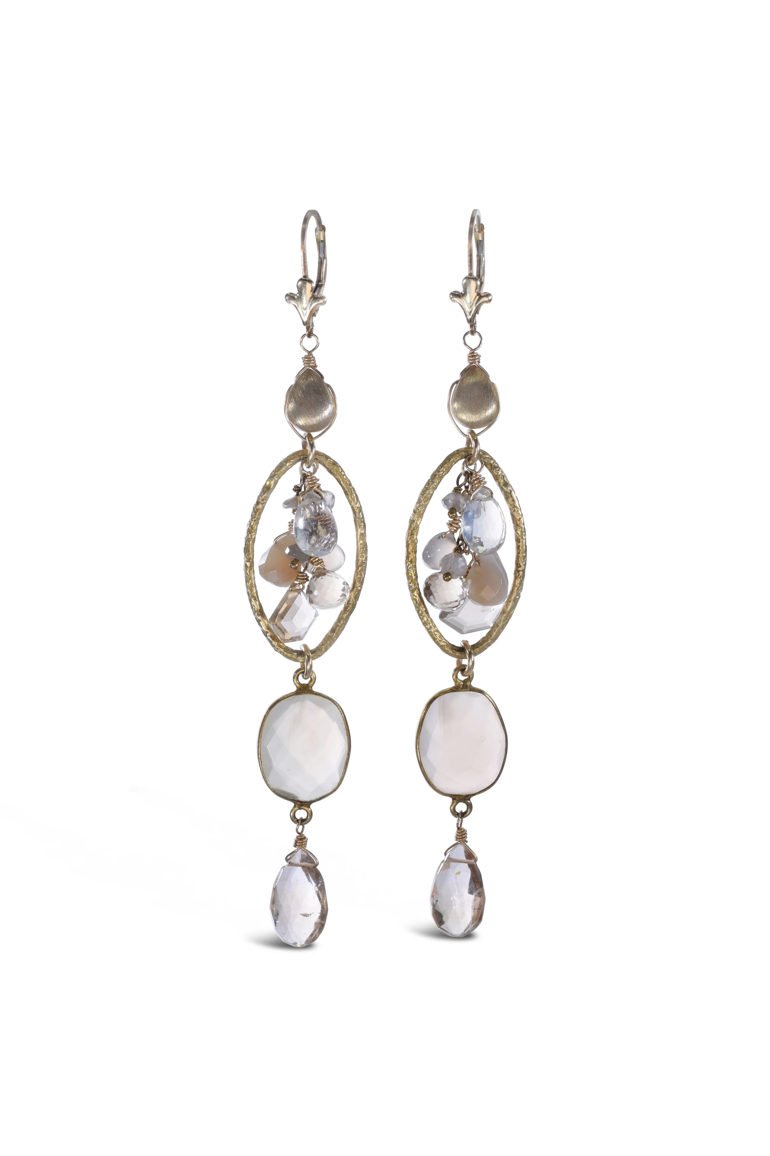 Golden Rutile and Gemstone Earrings