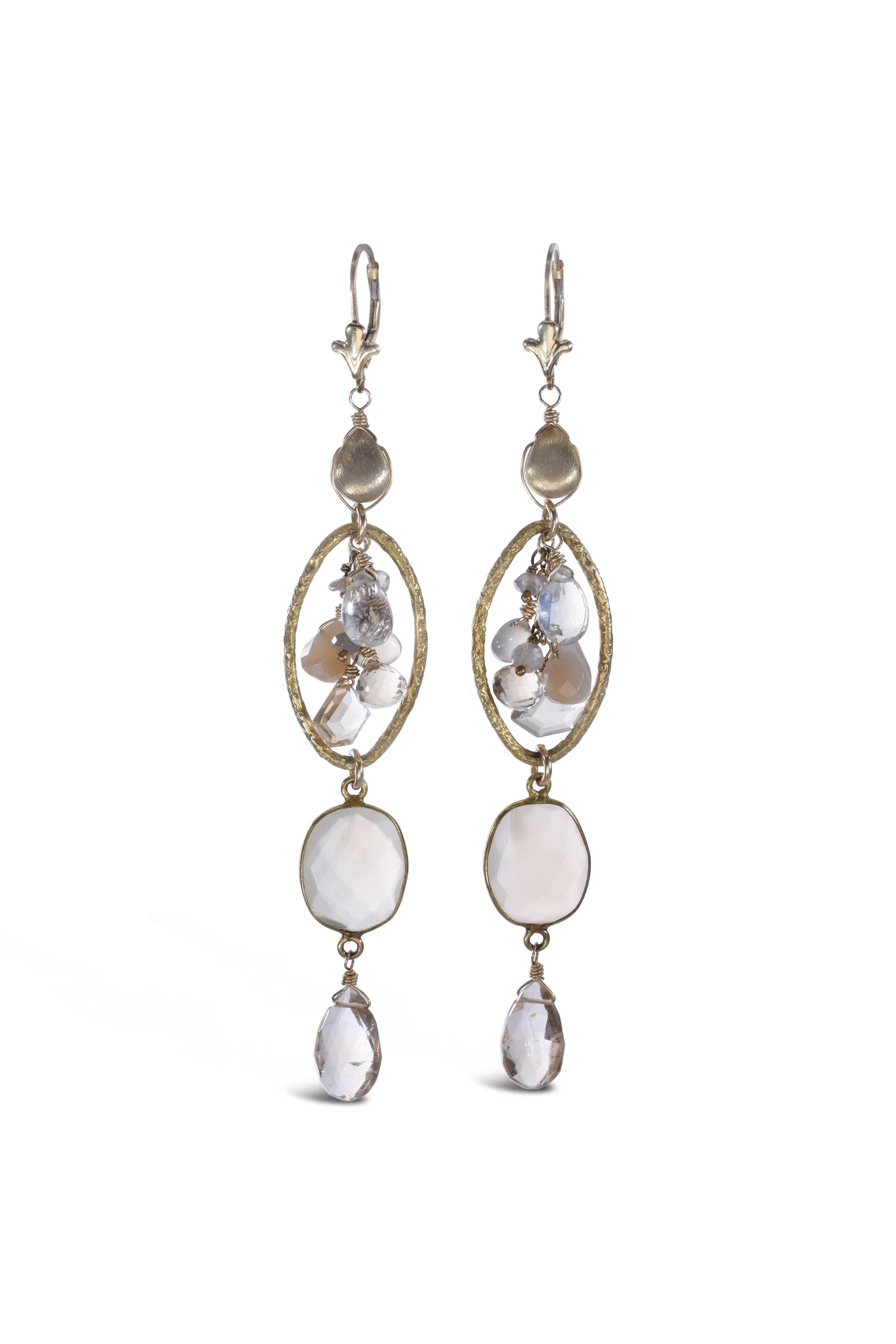 Golden Rutile and Gemstone Earrings, by Andrea Li