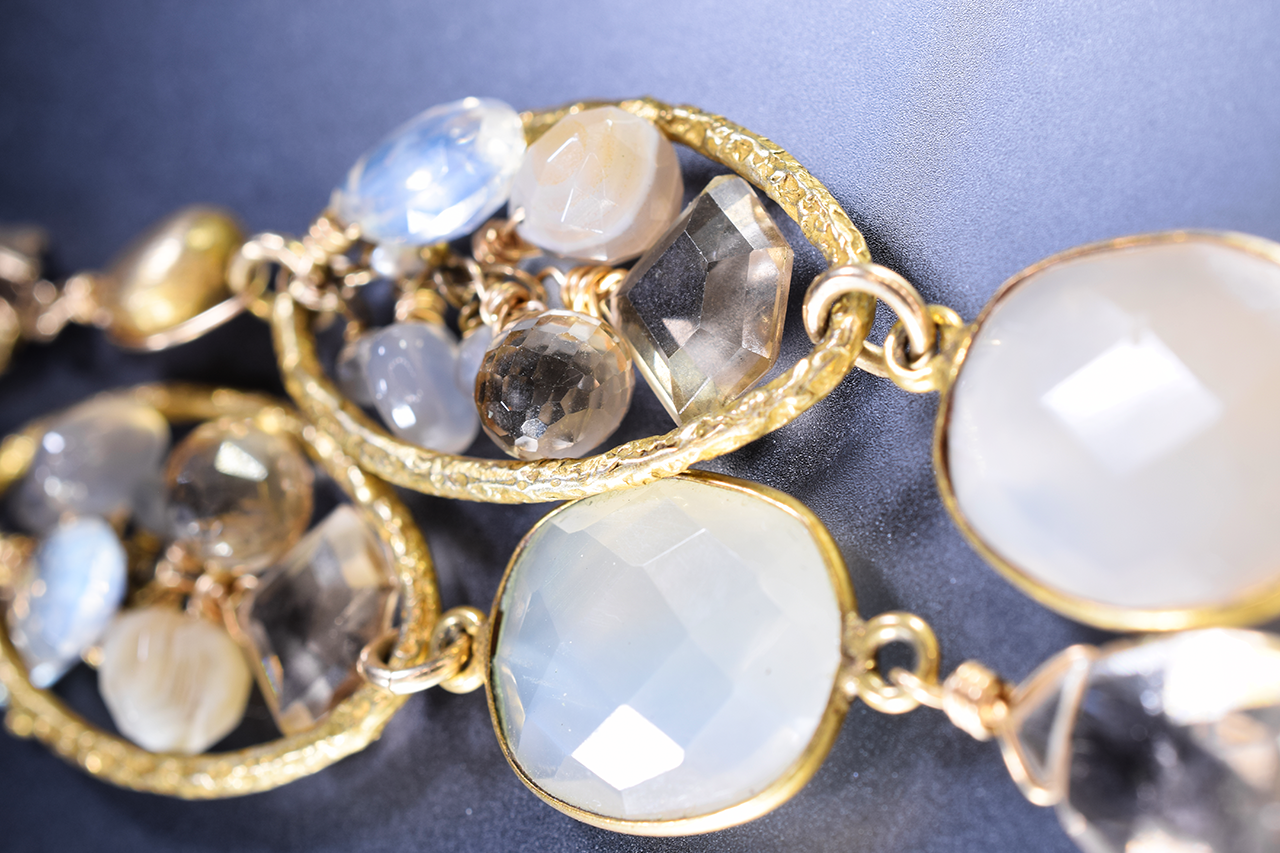 Golden Rutile and Gemstone Earrings