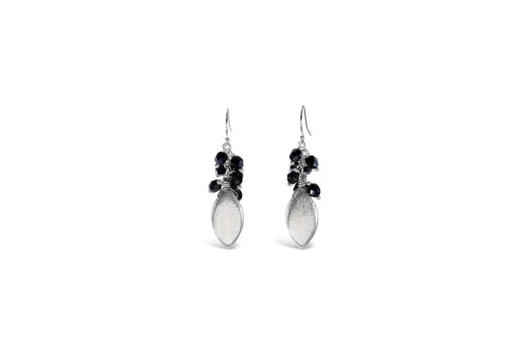 Black Spinel and Sterling Silver Earrings, by Andrea Li