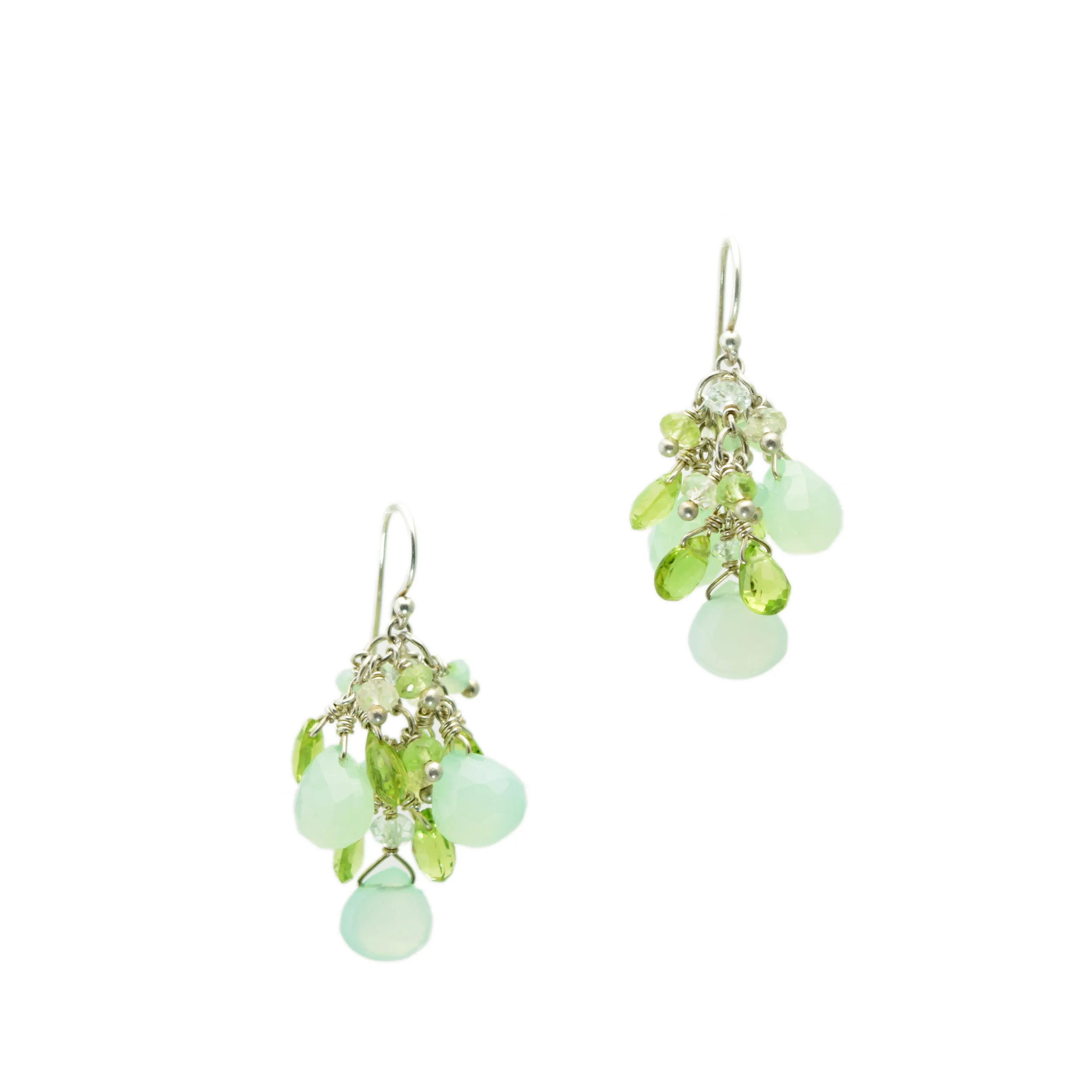 Gemstone Cluster Earrings