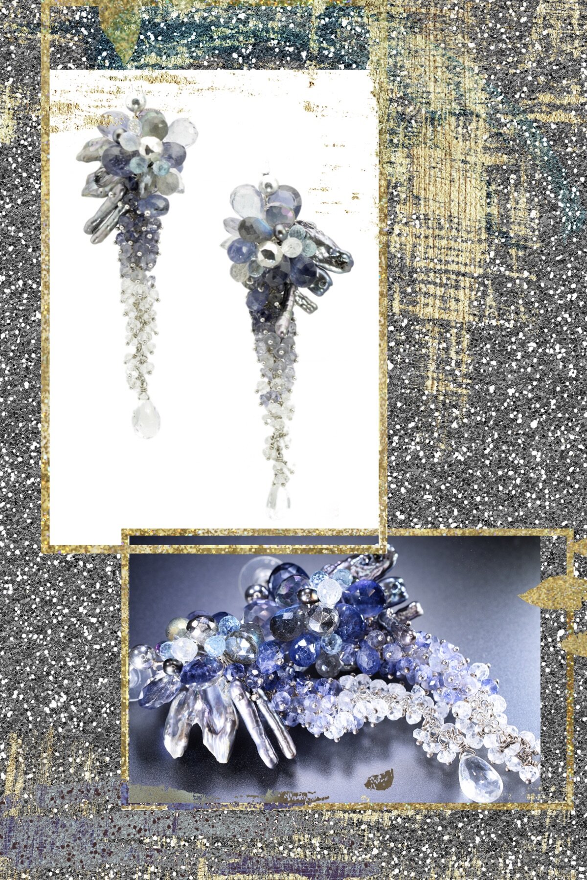 iolite-ombre-gemstone-cluster-earrings