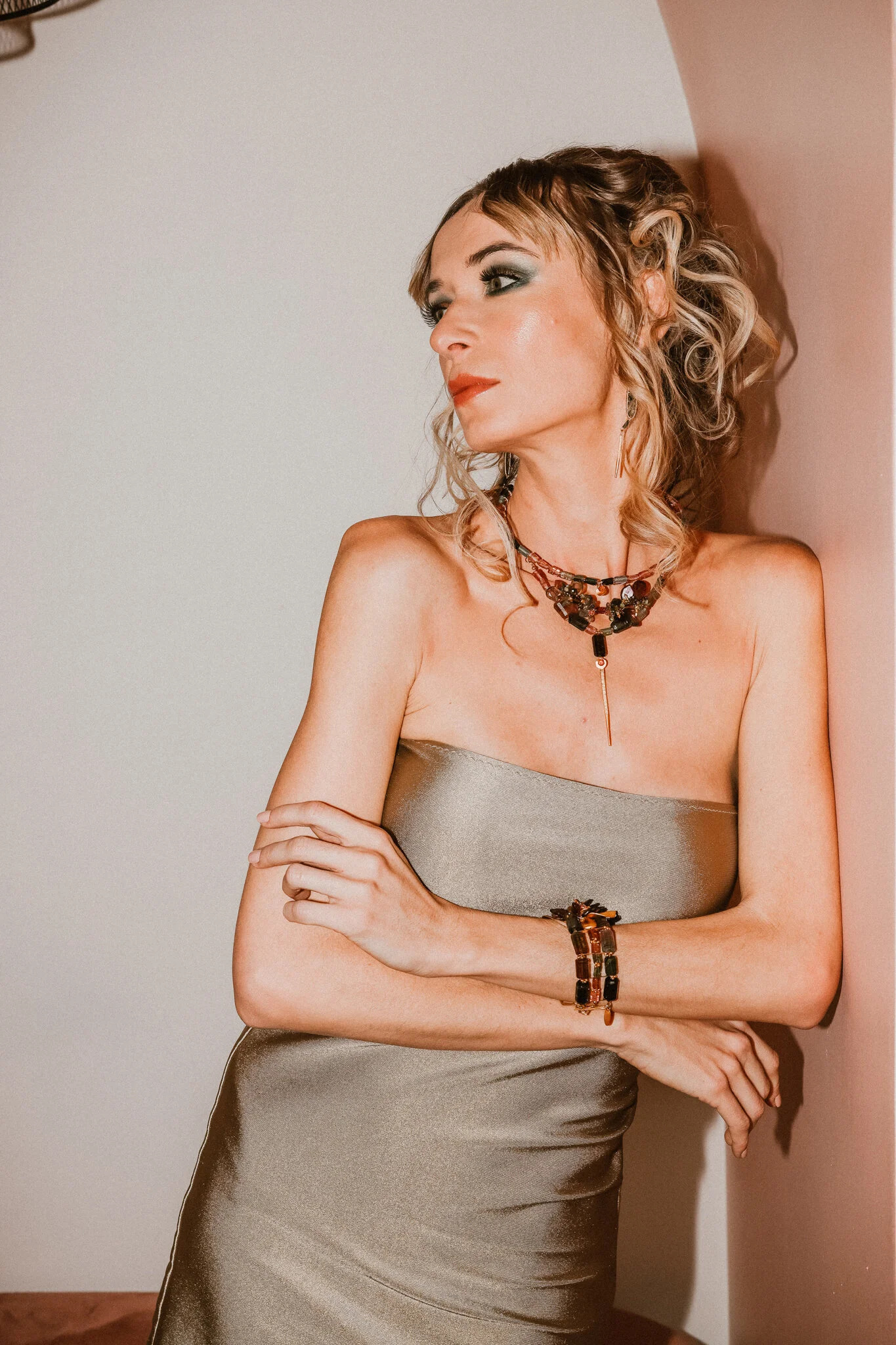 model wearing a Tourmaline Collar Necklace
