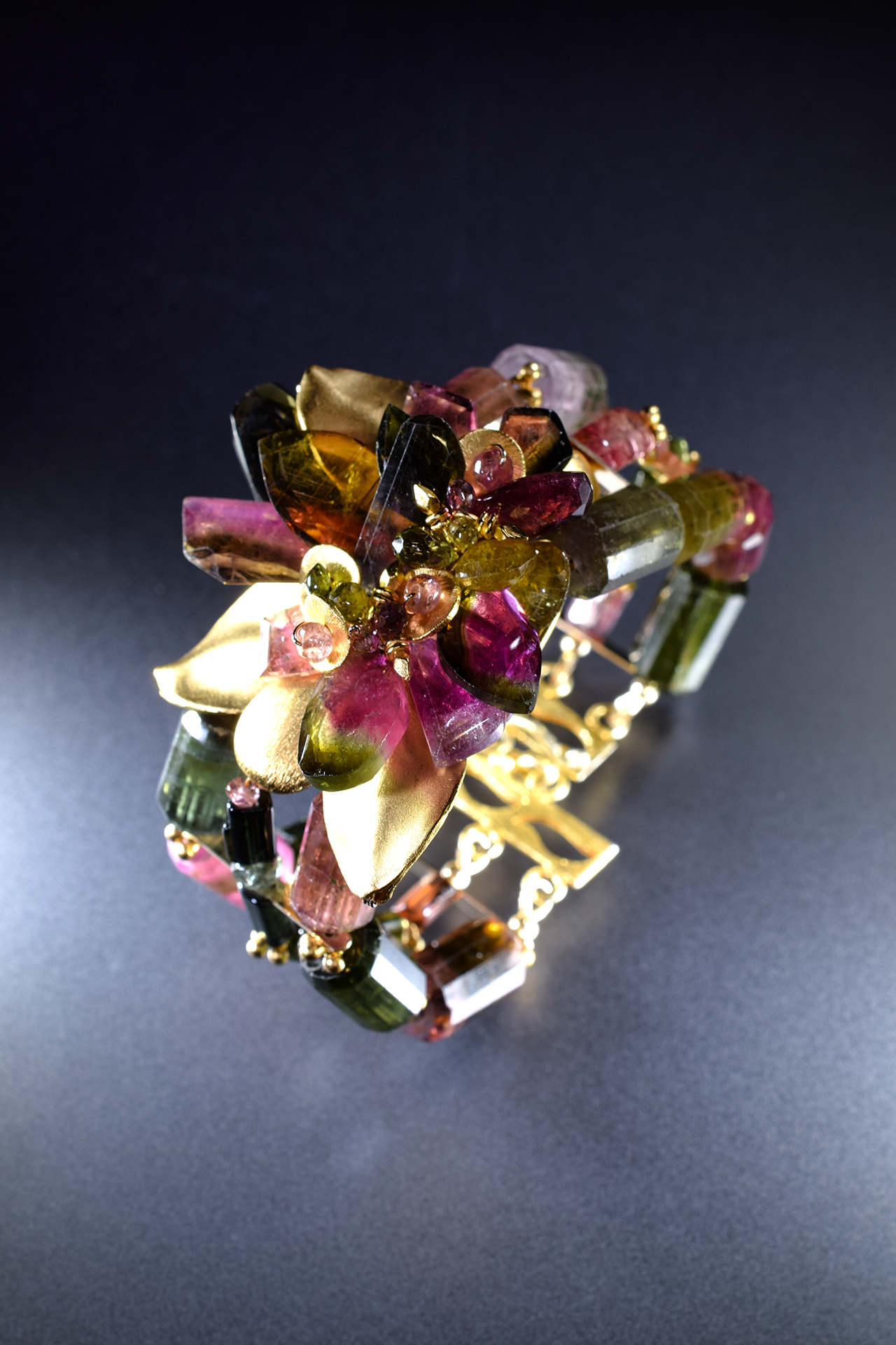 Triple Strand Tourmaline Statement Cuff