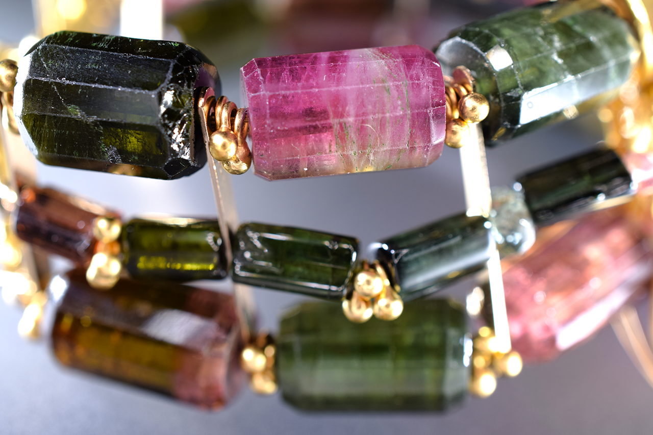 Triple Strand Tourmaline Statement Cuff