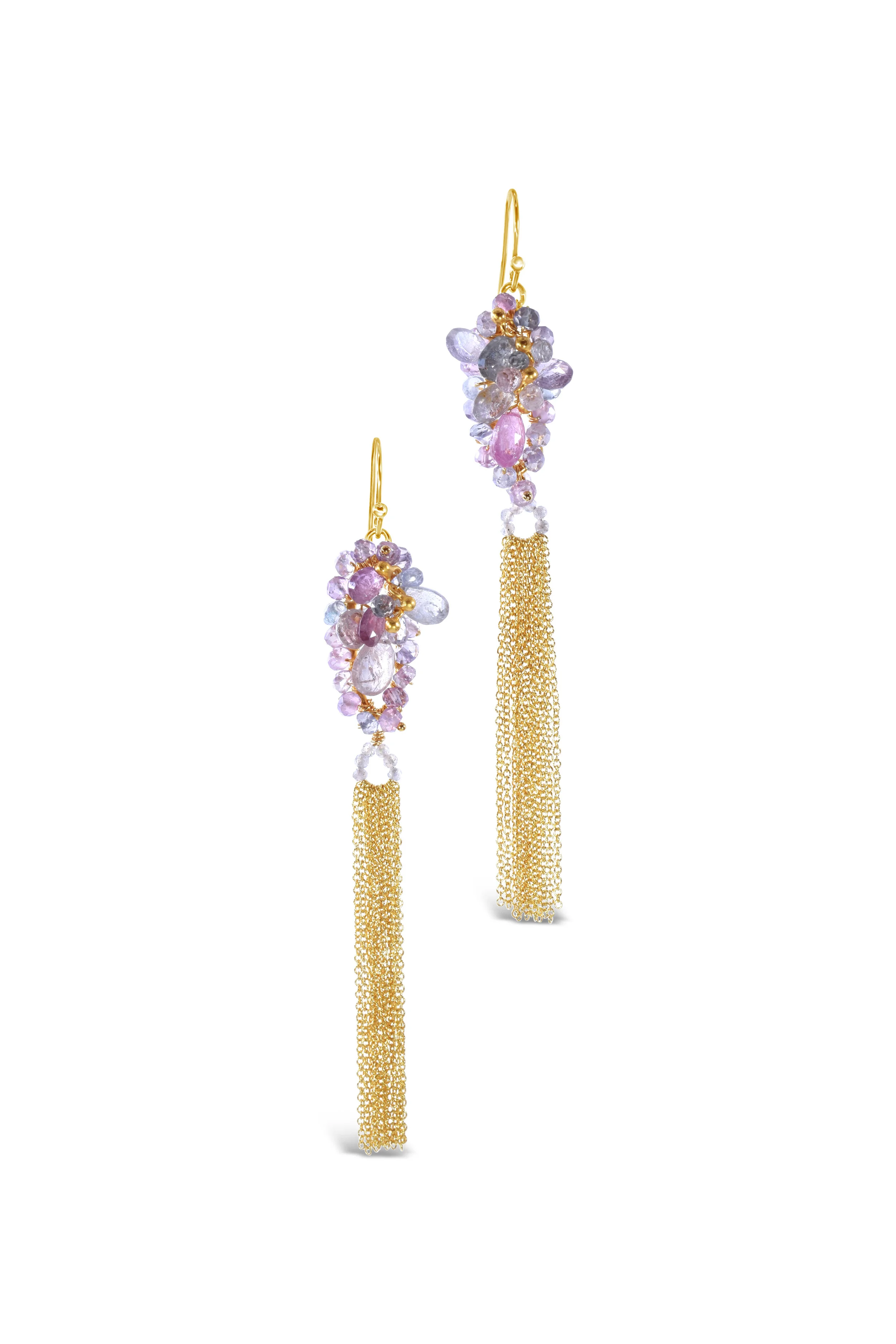 Spinel and Gemstone Tassel Earring