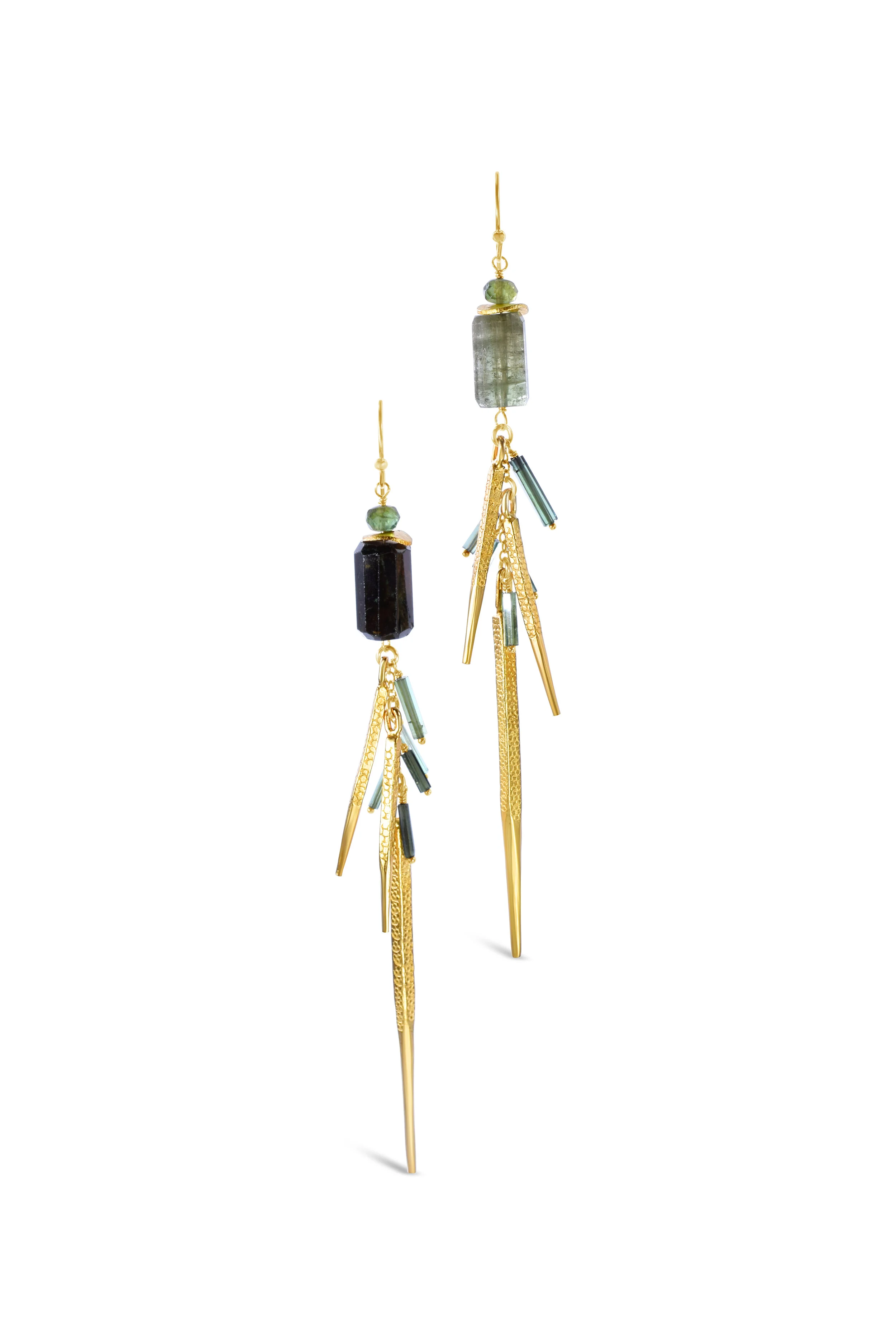 Tourmaline Spike Tassel Earring