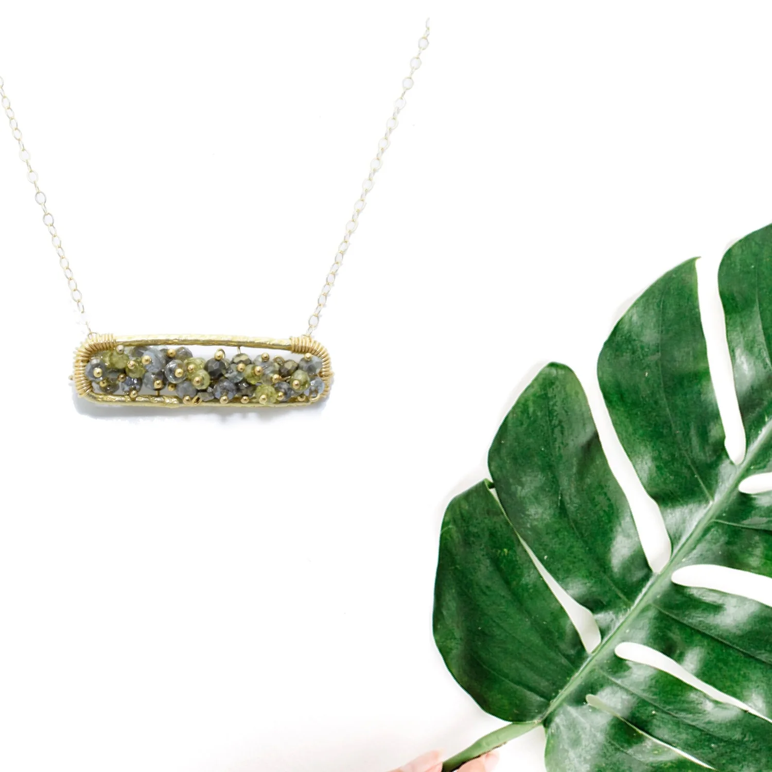 GEMSTONE 101 BAR PENDANT NECKLACE — ANDREA LI
