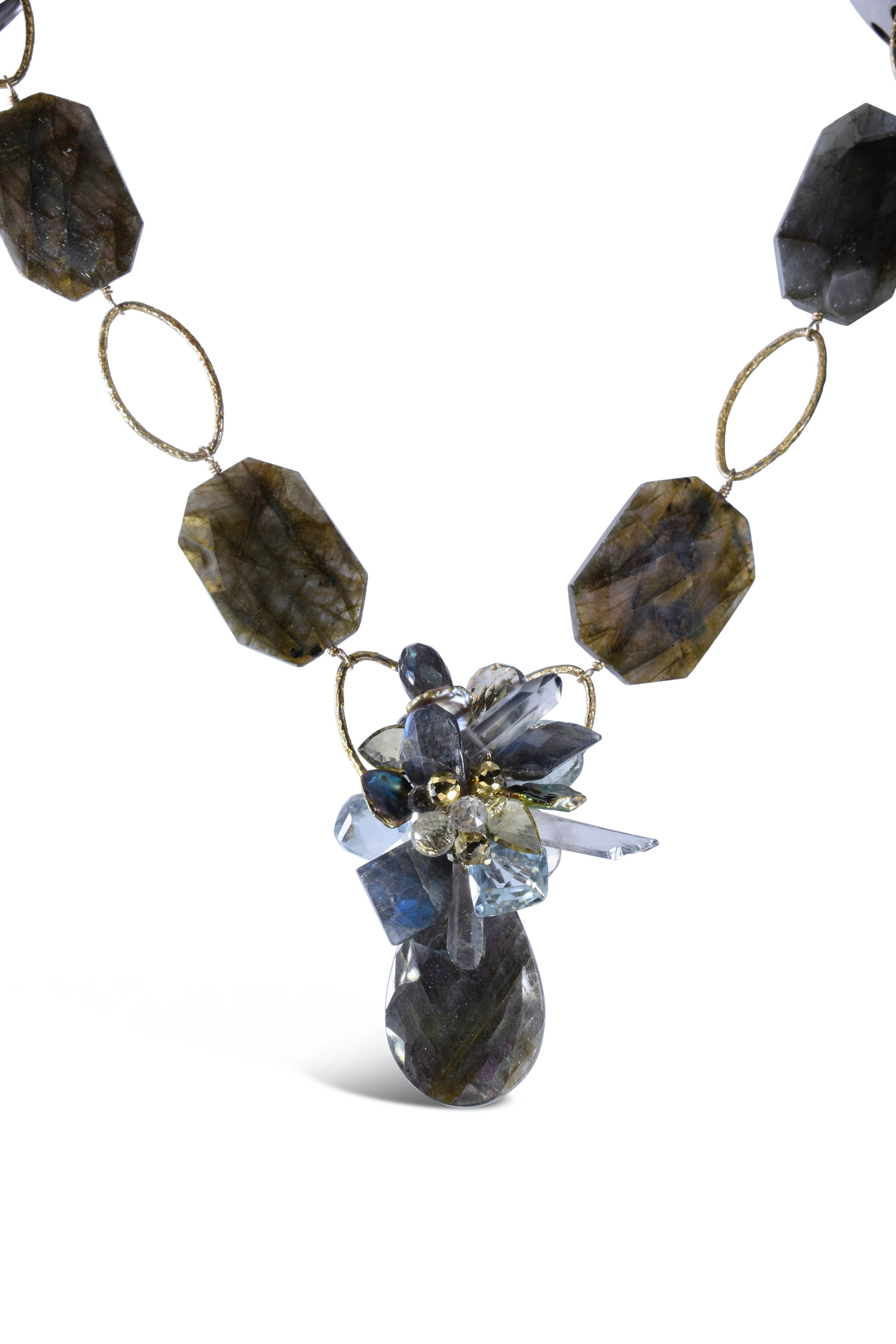 Labradorite and Gemstone Statement Necklace