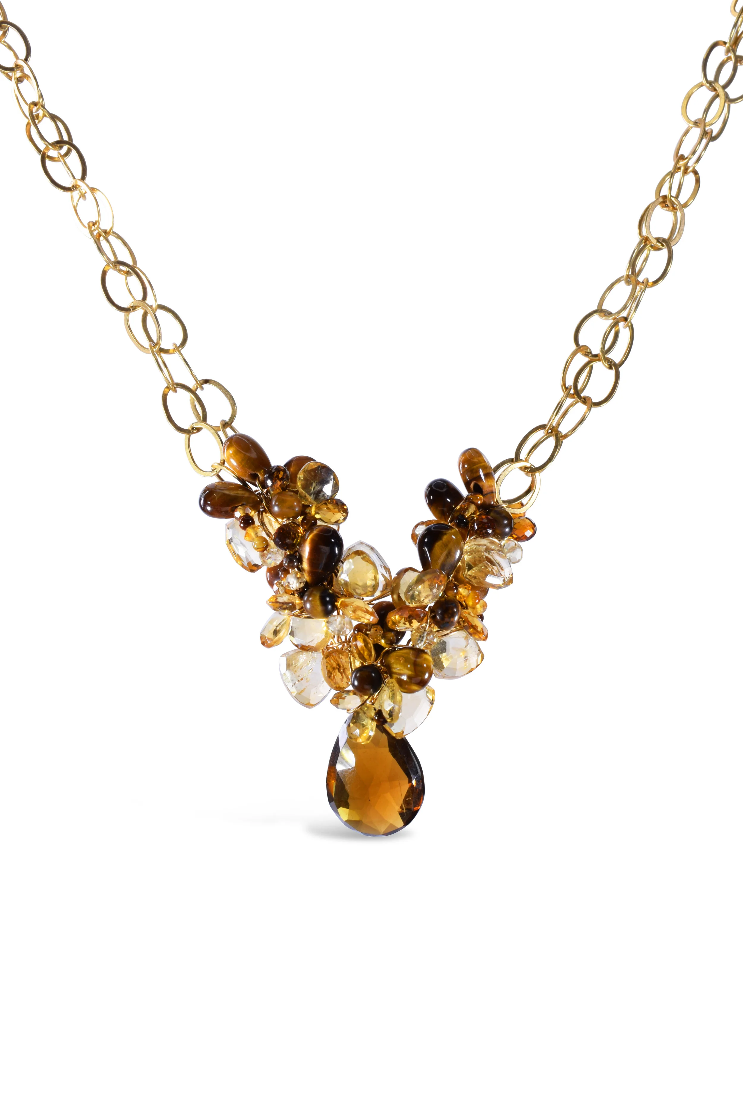 Cats Eye and Citrine Necklace