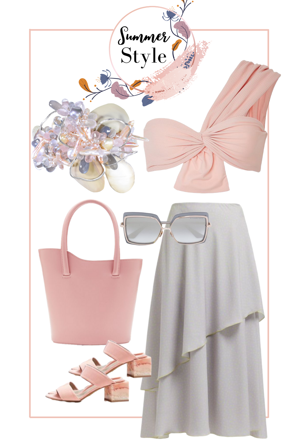 Summer outfit with featured jewelry from Siren Collection