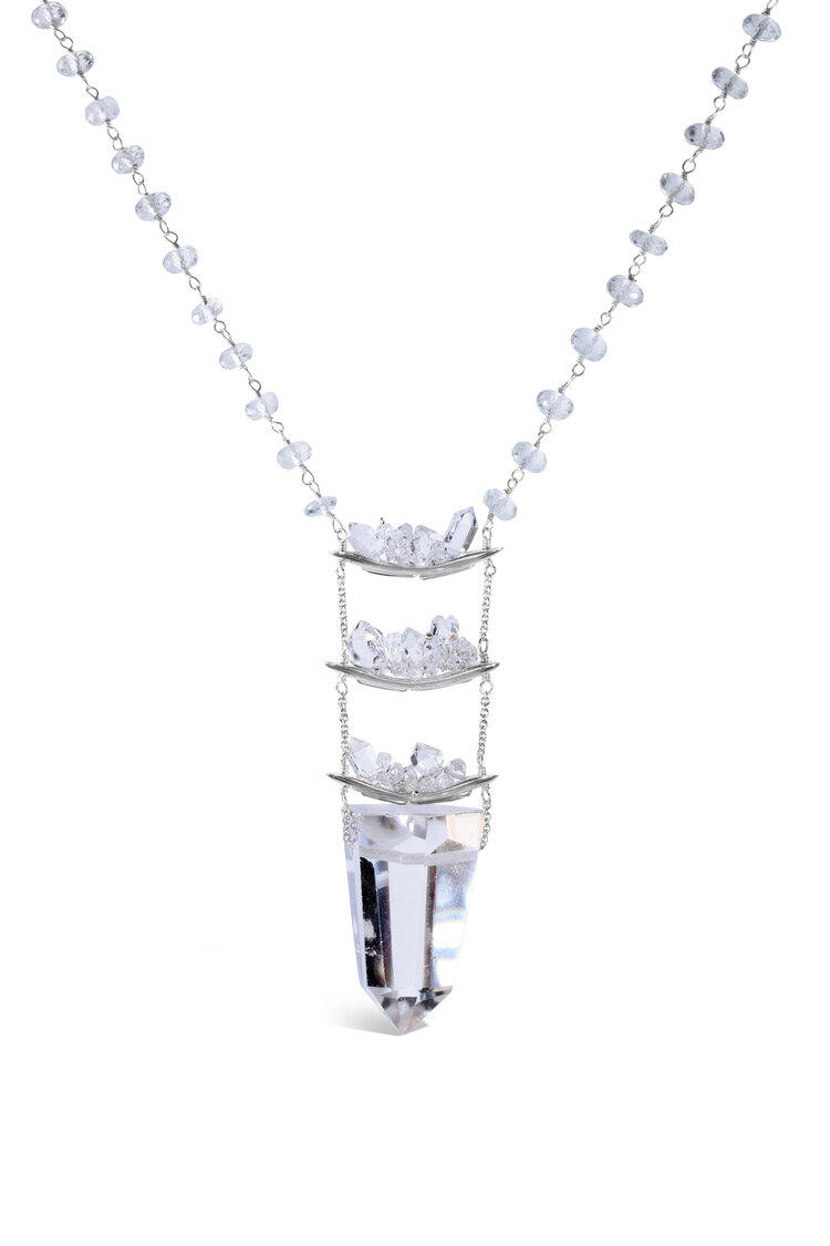Herkimer Diamond Pendant Necklace by Stones Desire 