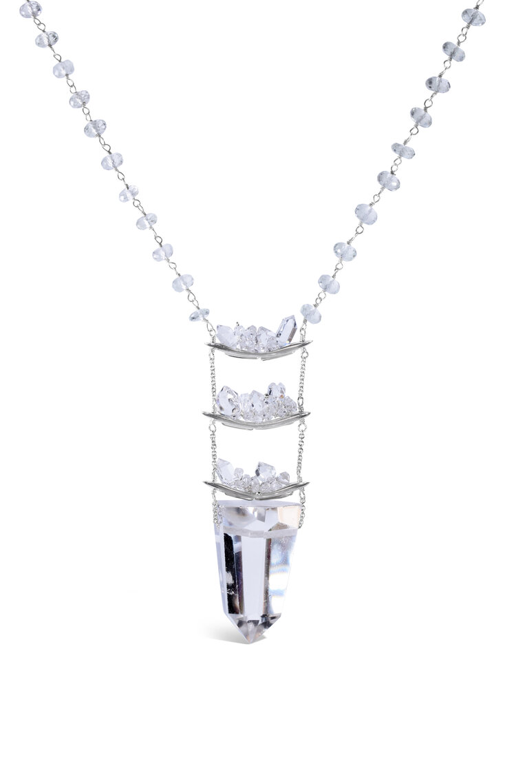 Herkimer Diamond Pendant Necklace by Stones Desire Herkimer Diamond Pendant Necklace by Stones Desire