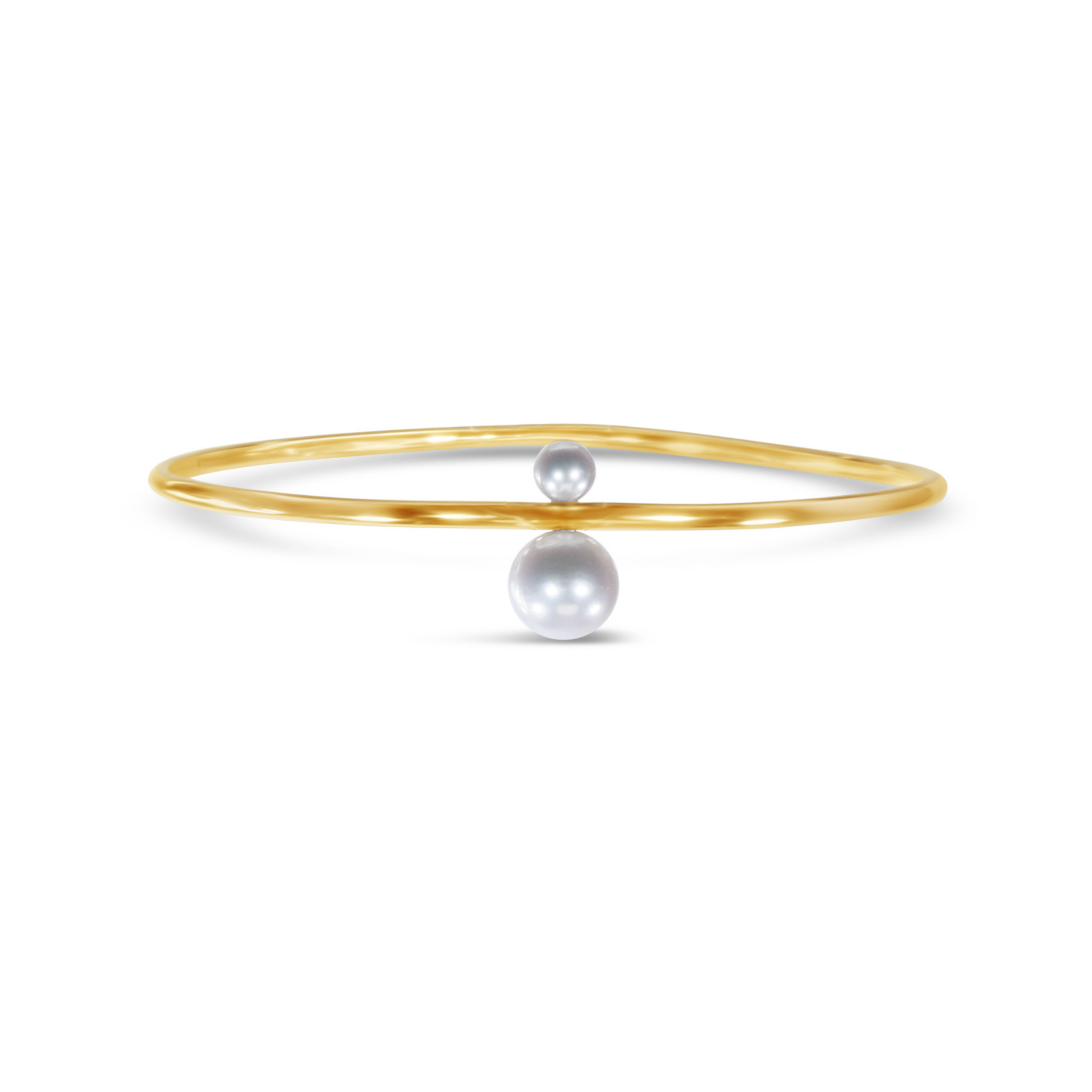 14k Gold-Filled Graduated Two Pearl Bangle