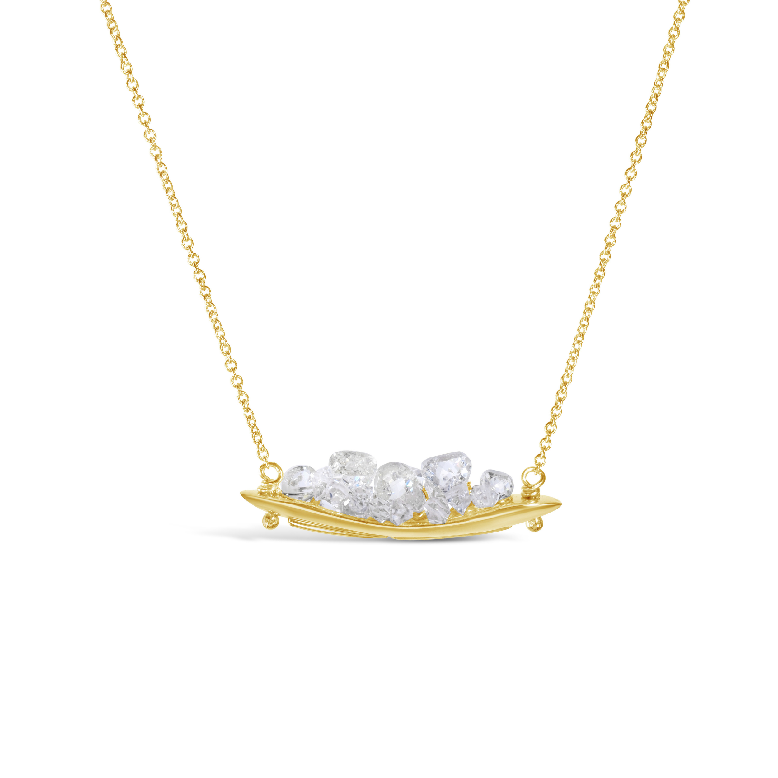 14k Cast Pendant with Diamonds Necklace