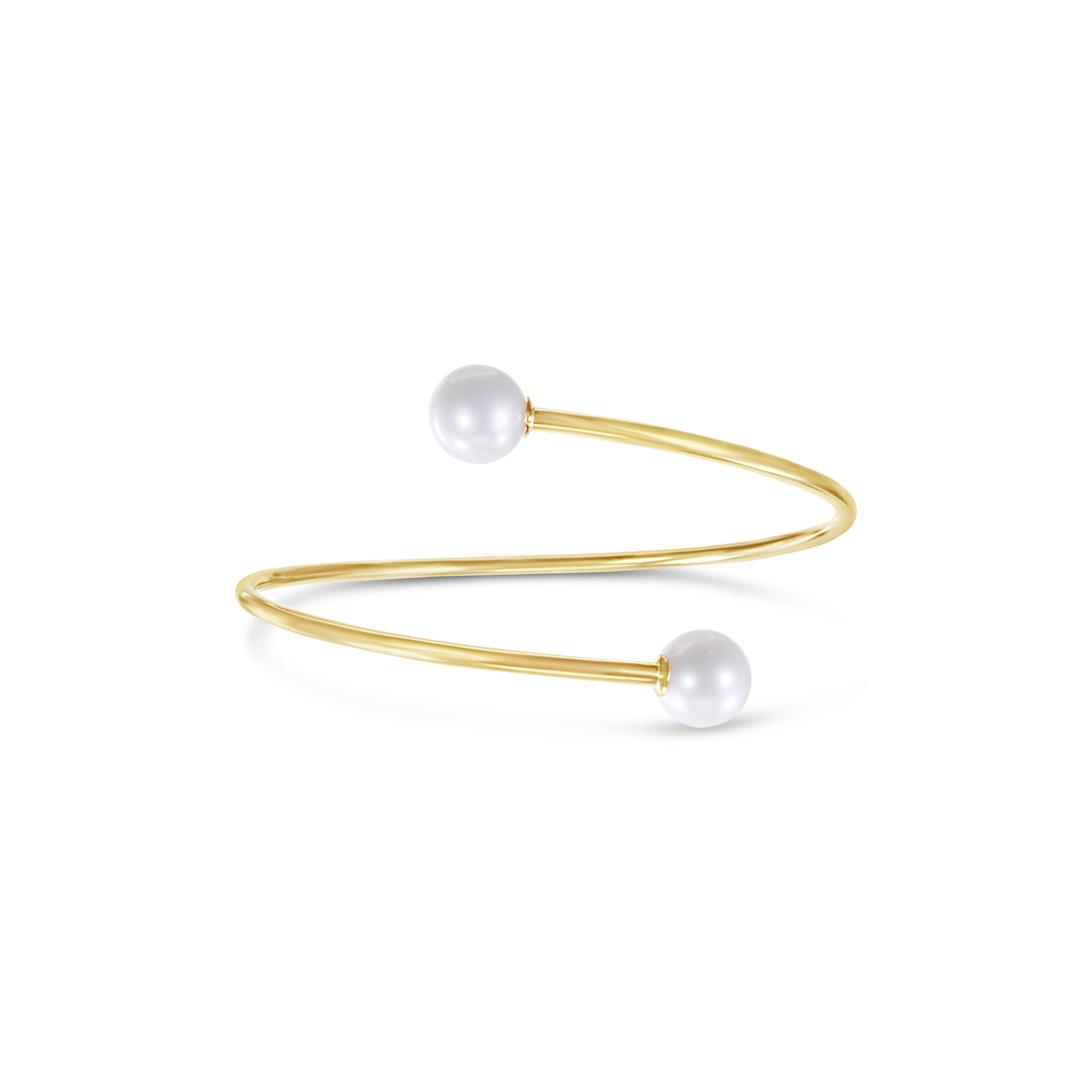 14k Gold-Filled 2 Pearl Open Twist Bracelet