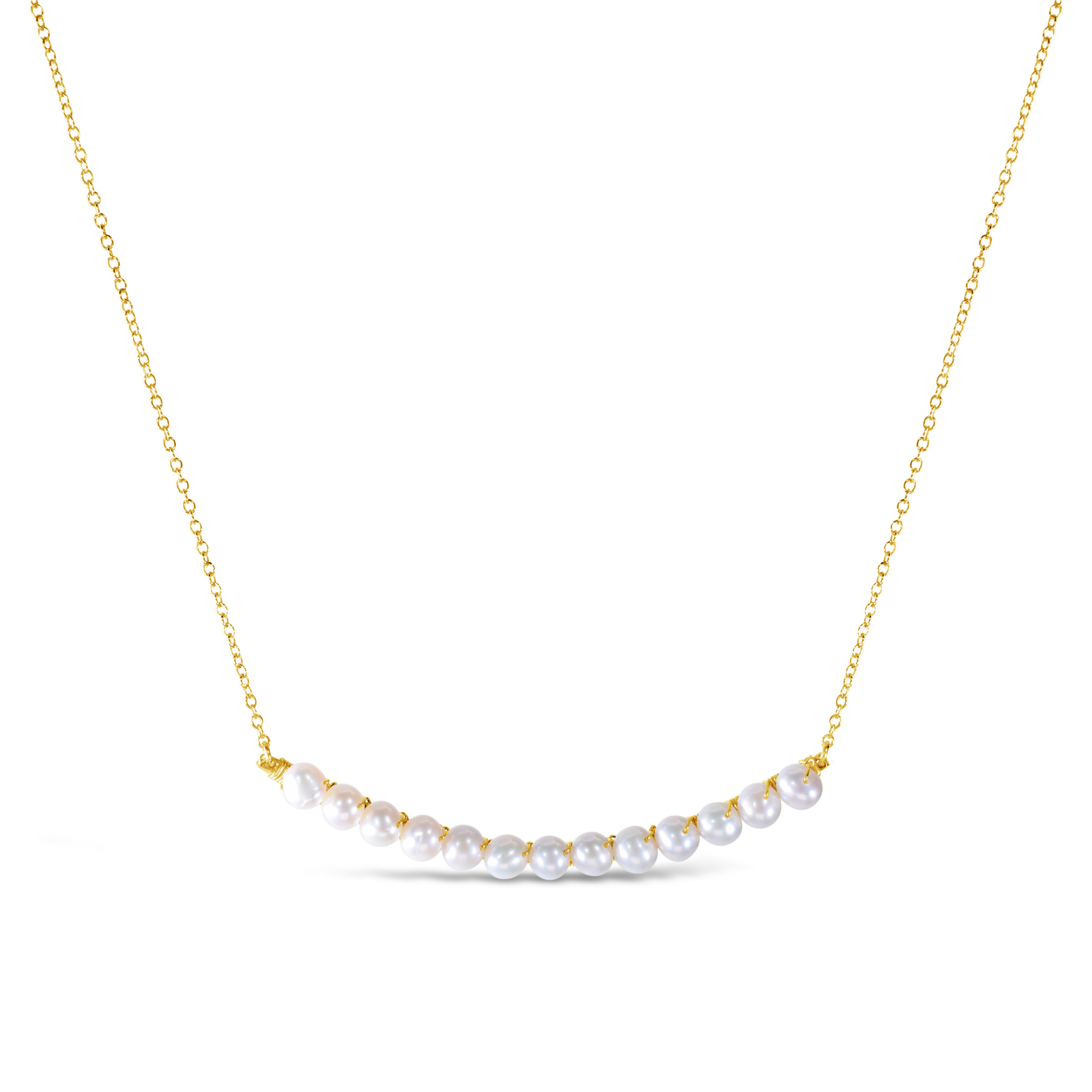 Gold-Filled Pearl Bar Necklace
