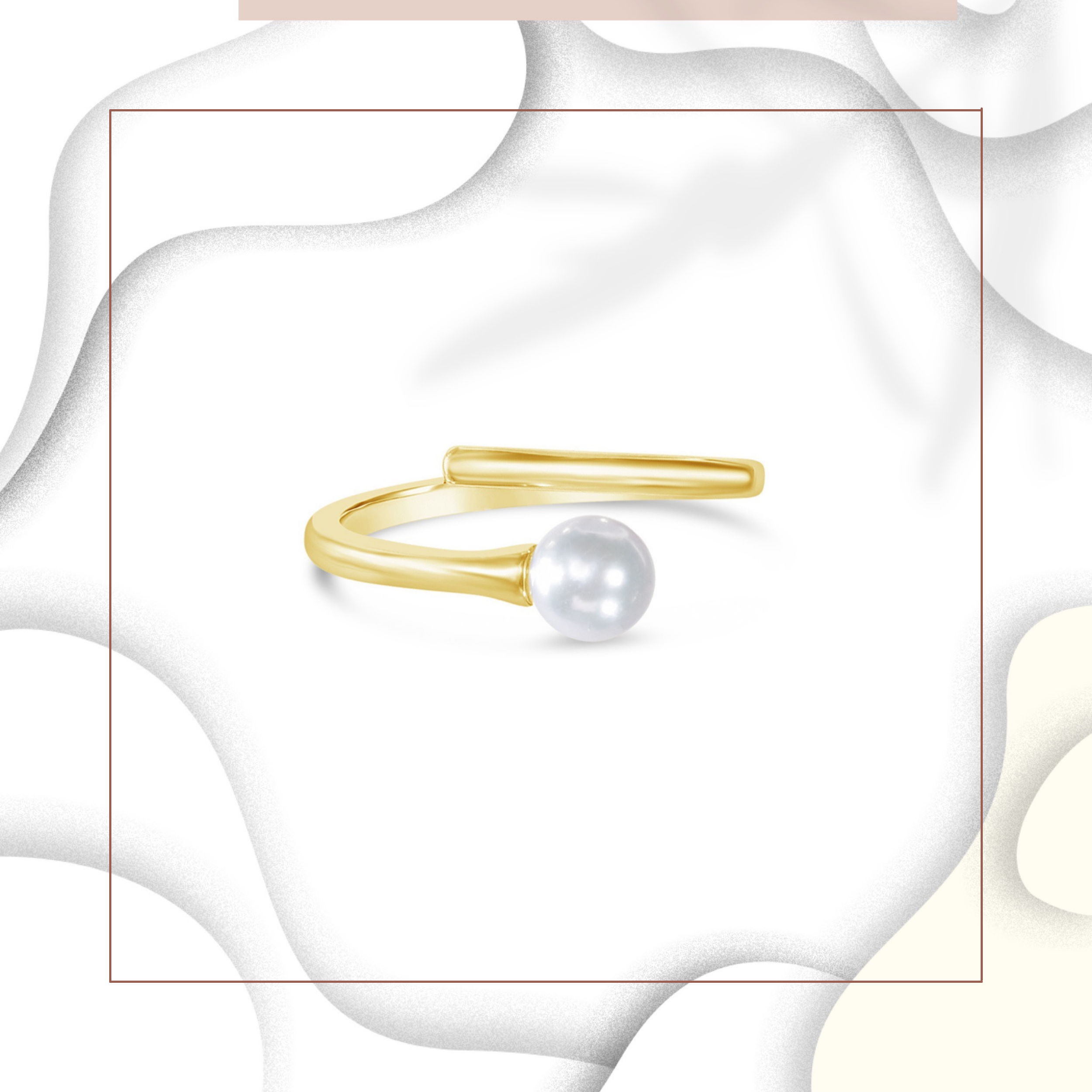 14K Open Single Pearl Ring