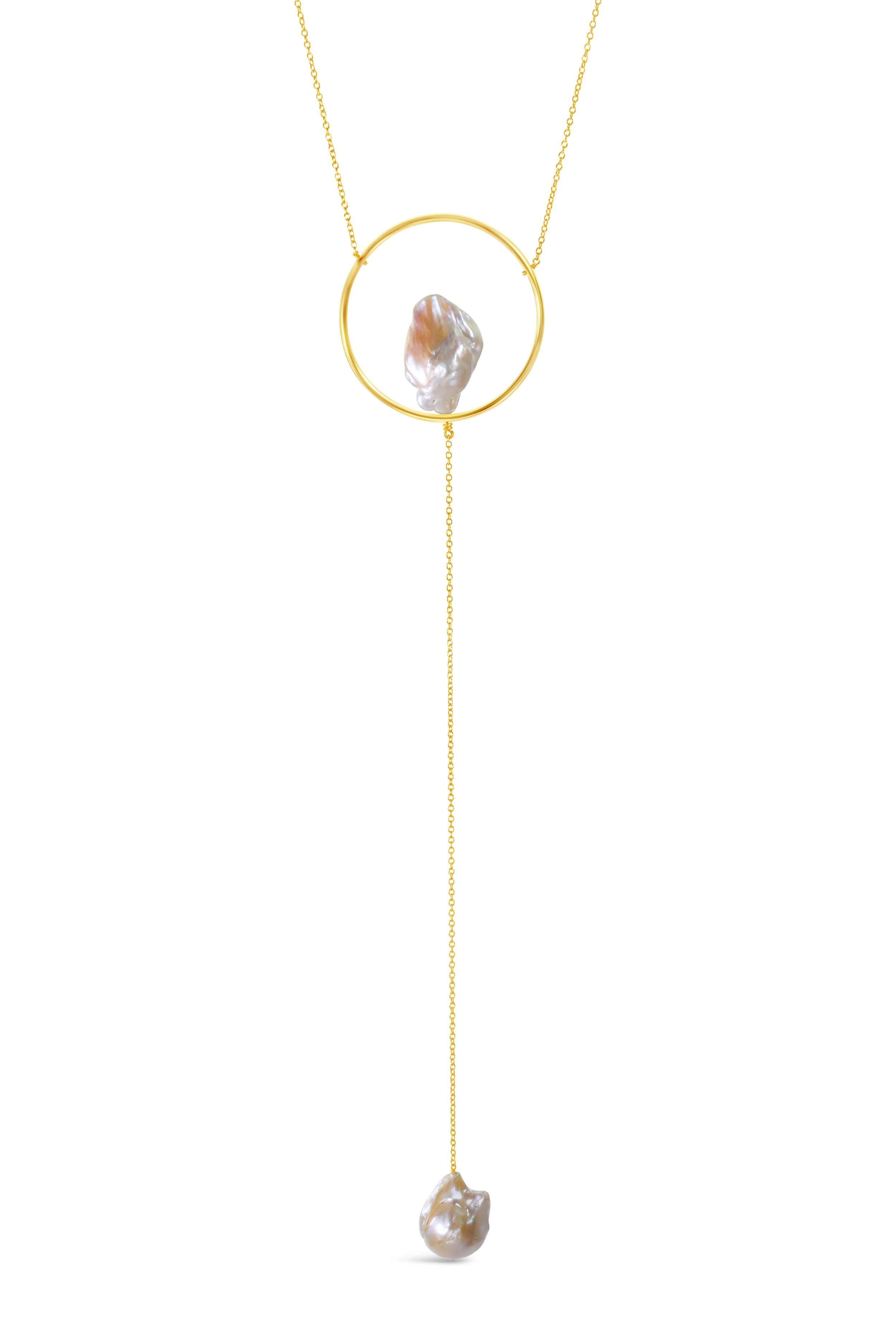 Baroque Pearl Drop Pendant Gold-Filled Necklace