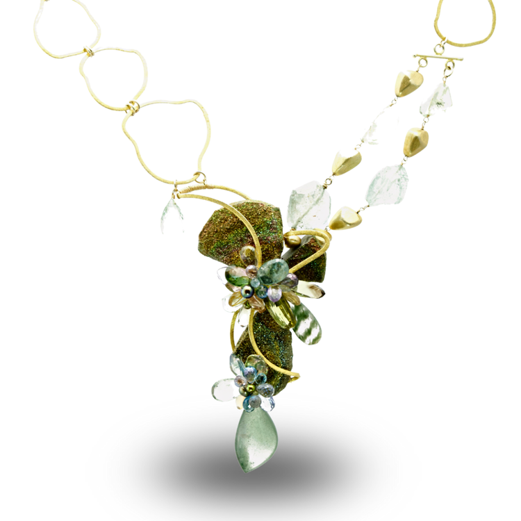 Rainbow Pyrite & Lodalite Statement Necklace, by Andrea Li