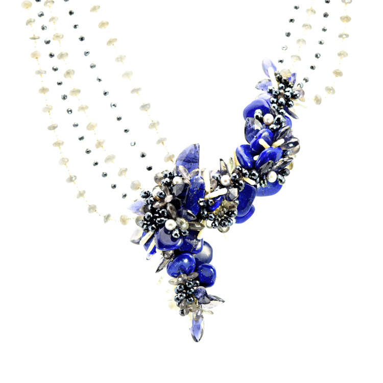 Lapis Lazuli & Spinel Statement Necklace, by Andrea Li