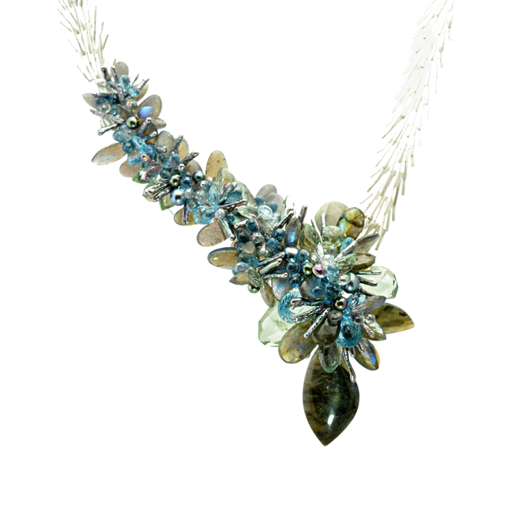 London Blue Topaz & Labradorite Statement Necklace, by Andrea Li