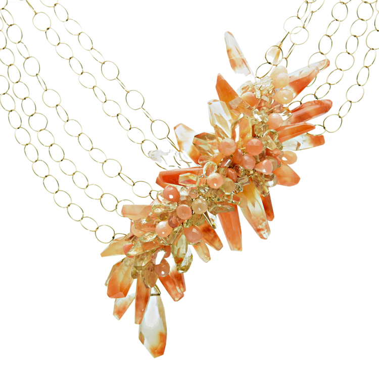 Sunstone & Yellow Aquamarine Statement Necklace, by Andrea Li