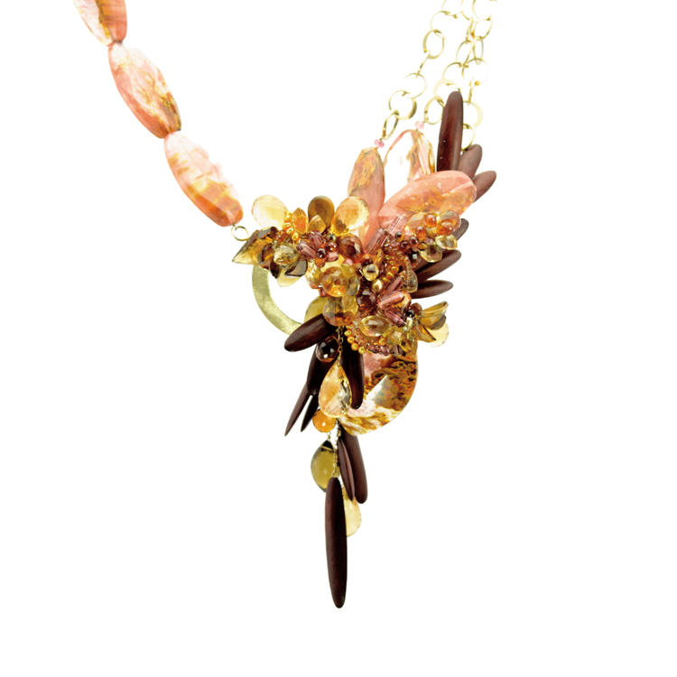 Fire Agate & Citrine Statement Necklace, by Andrea Li