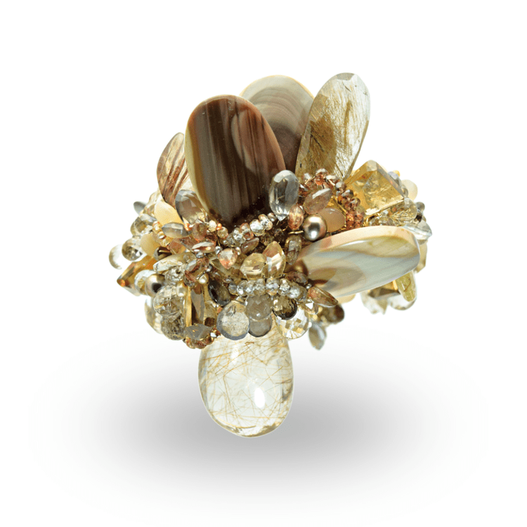 Imperial Jasper & Rutilated Statement Cuff, by Andrea Li